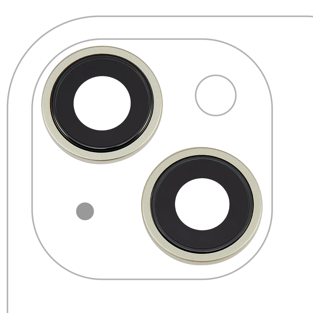 Kameralinse hinten mit Halterung & Rahmen für iPhone 15/15 Plus Premium Gelb