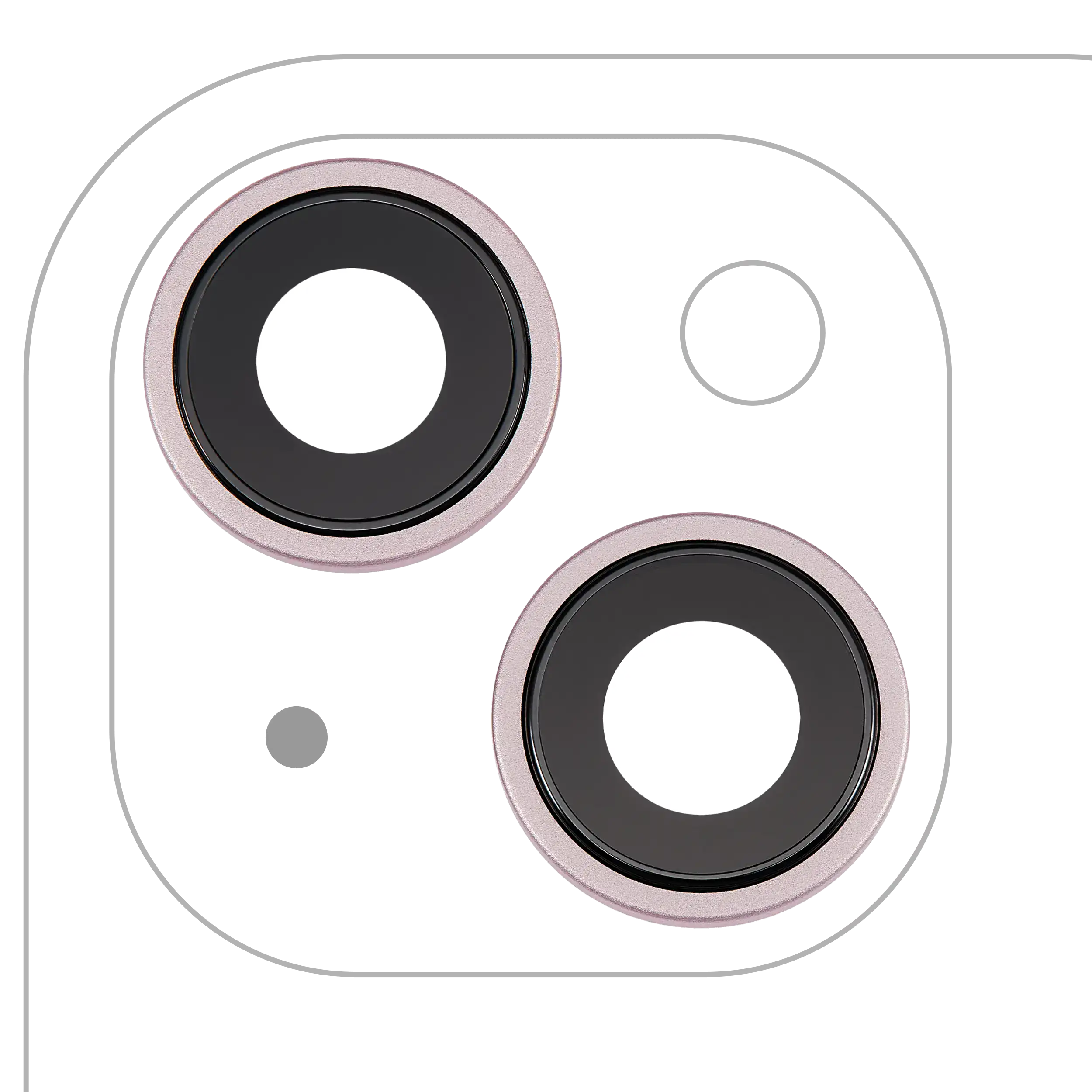 Kameralinse hinten mit Halterung+Rahmen für iPhone 15/15 Plus Premium Pink