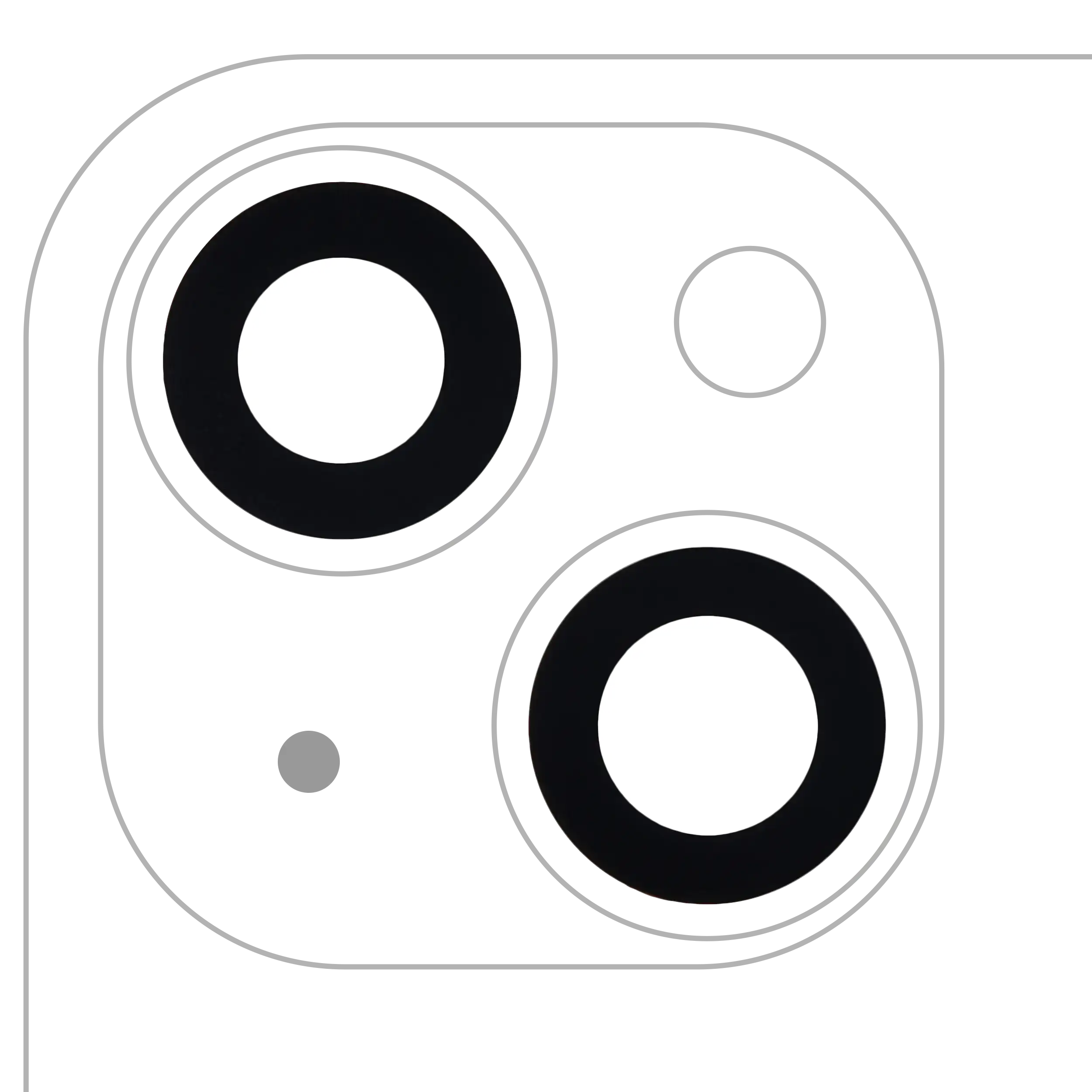 Rear Camera Lens (Glass Only) with Adhesive for iPhone 14 / 14 Plus / 15 / 15 Plus (2-Pack, Aftermarket Plus, 10-Pack)