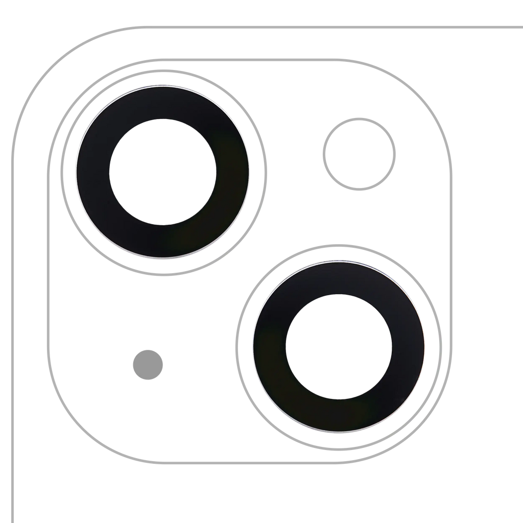 Kameralinse hinten mit Klebstoff für iPhone 14/15/Plus (2er-Set) Premium Saphir