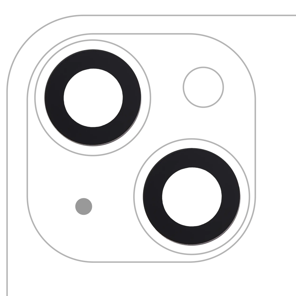Rear Camera Lens (Glass) with Adhesive for iPhone 14 / 14 Plus / 15 / 15 Plus (Set of 2) (Aftermarket Plus)