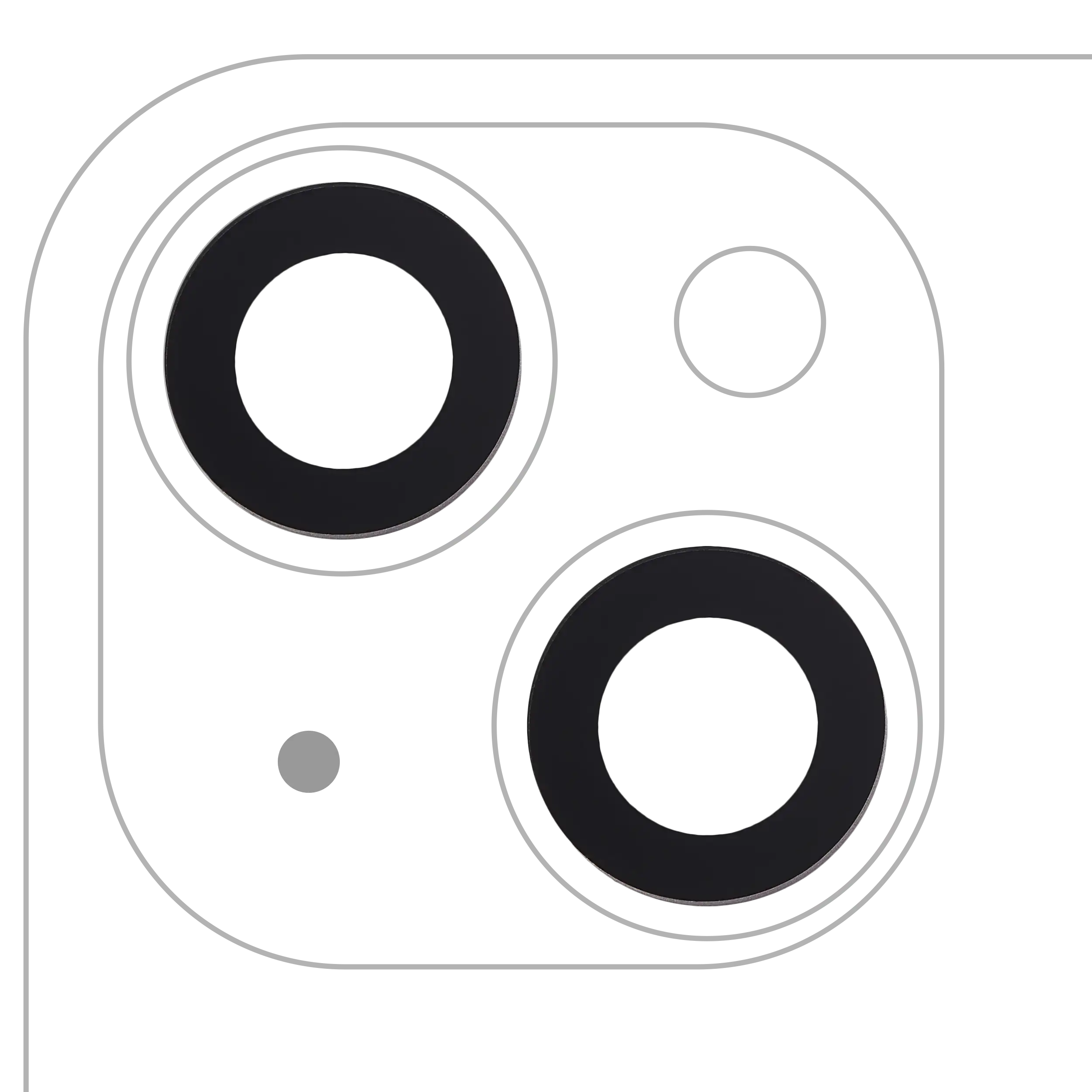 Rear Camera Lens (Glass) with Adhesive for iPhone 14 / 14 Plus / 15 / 15 Plus (Set of 2) (Aftermarket Plus)