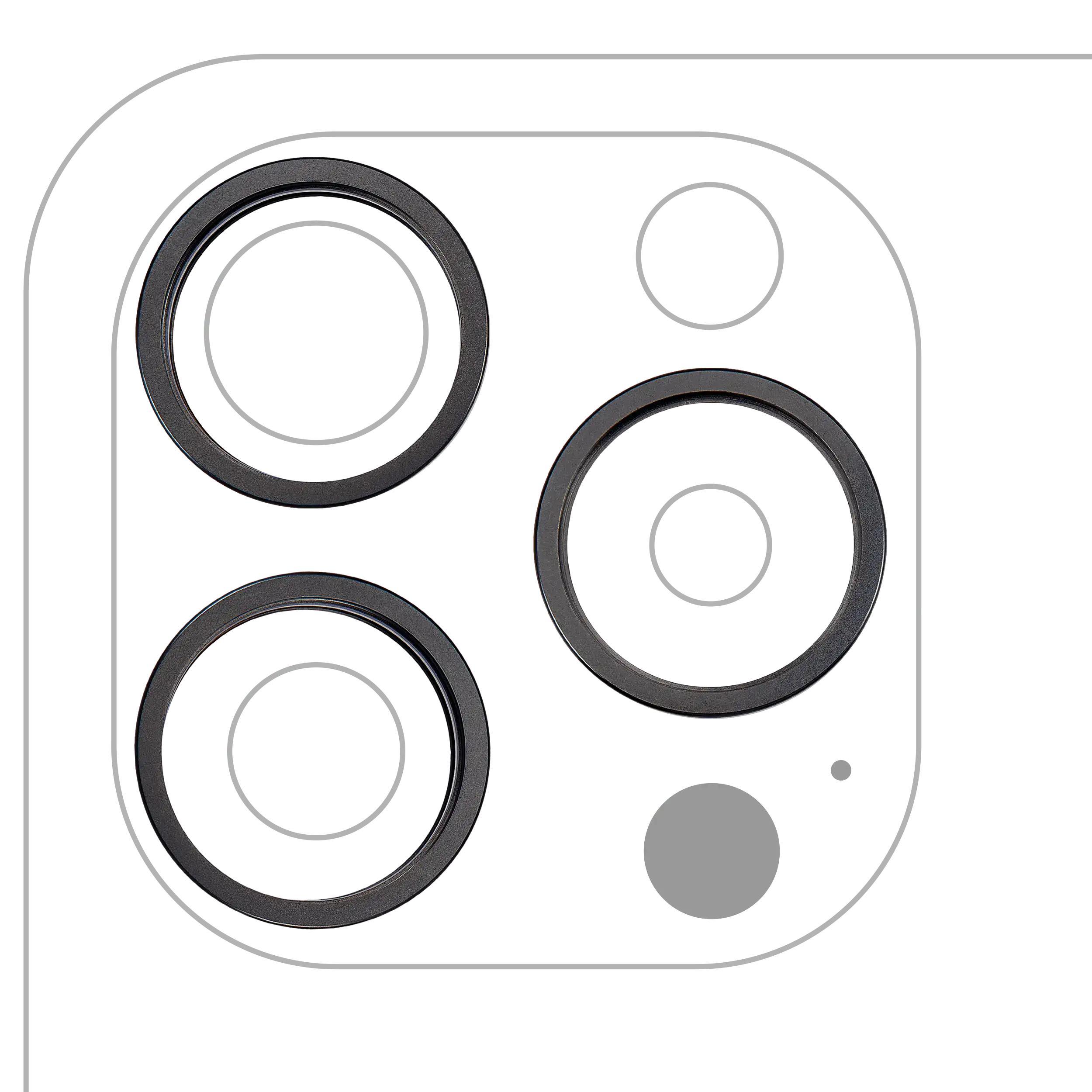 Rear Camera Lens Protector for iPhone 15 Pro (Black Titanium) - 3-pack