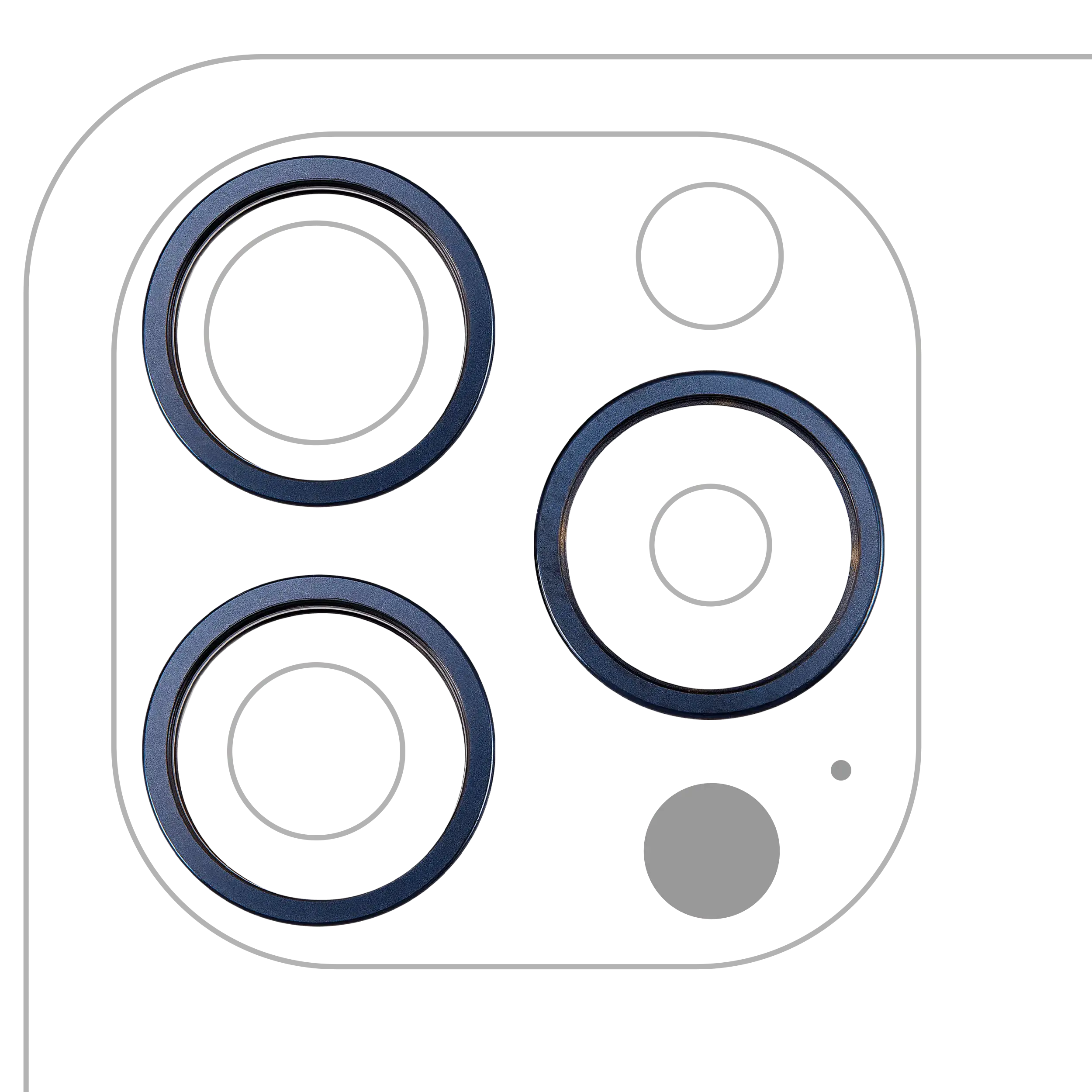 Rear Camera Lens Ring for iPhone 15 Pro (Blue Titanium) (3-Piece Set)