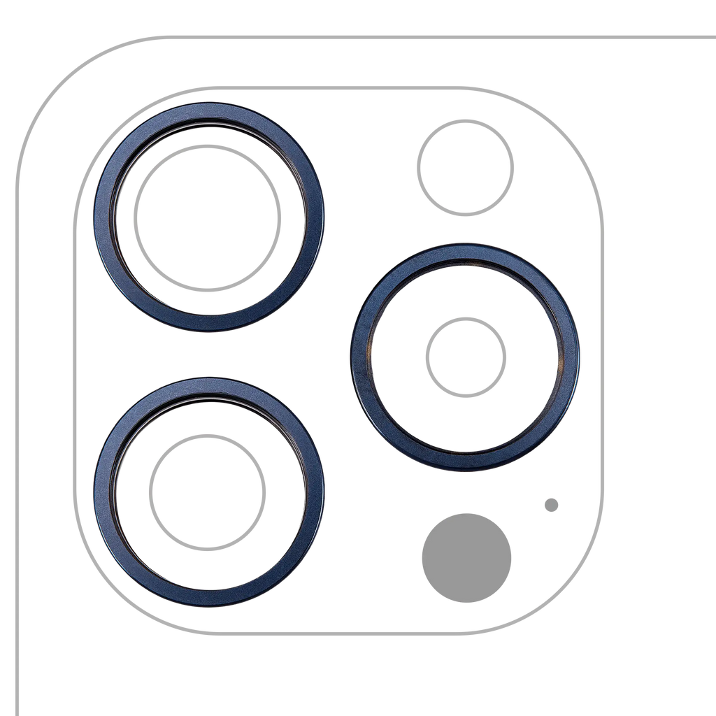 Rear Camera Lens Ring for iPhone 15 Pro (Blue Titanium) (3-Piece Set)