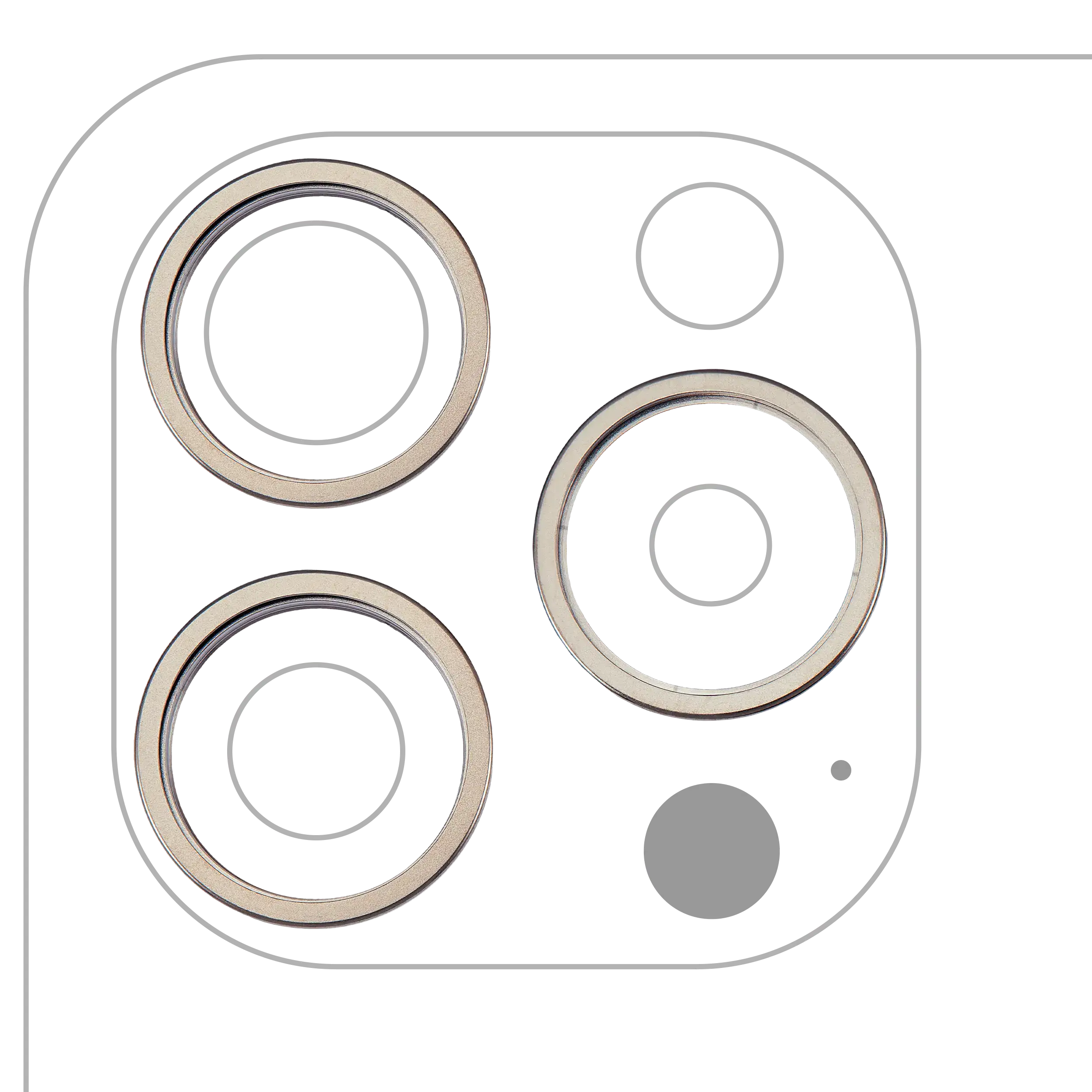 Rear Camera Frame Ring Set for iPhone 15 Pro (Natural Titanium) (3-Pack)