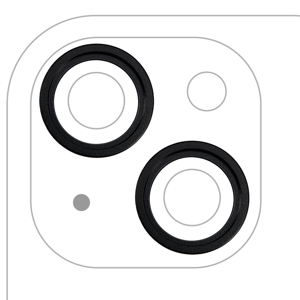 Rear Camera Lens Protector Ring for iPhone 15 / 15 Plus (Black) (2 Pack)