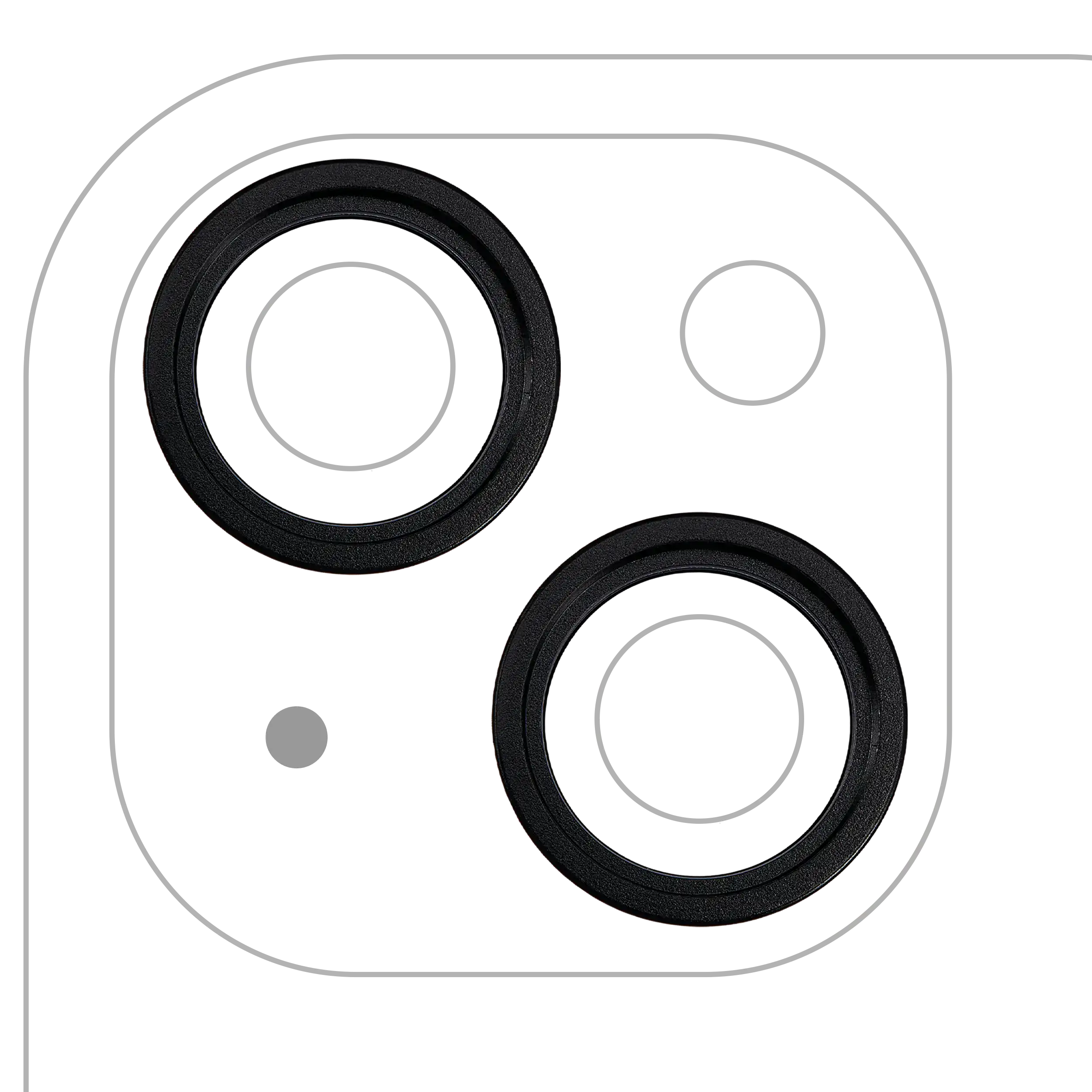 Rear Camera Lens Protector Ring for iPhone 15 / 15 Plus (Black) (2 Pack)