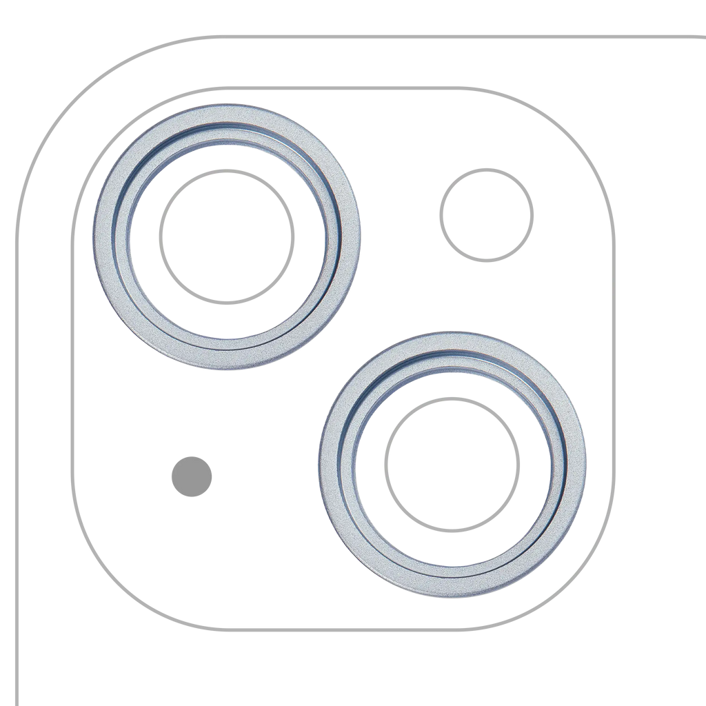 Rear Camera Lens Protector Ring for iPhone 15 / 15 Plus (Blue) (2-Pack)