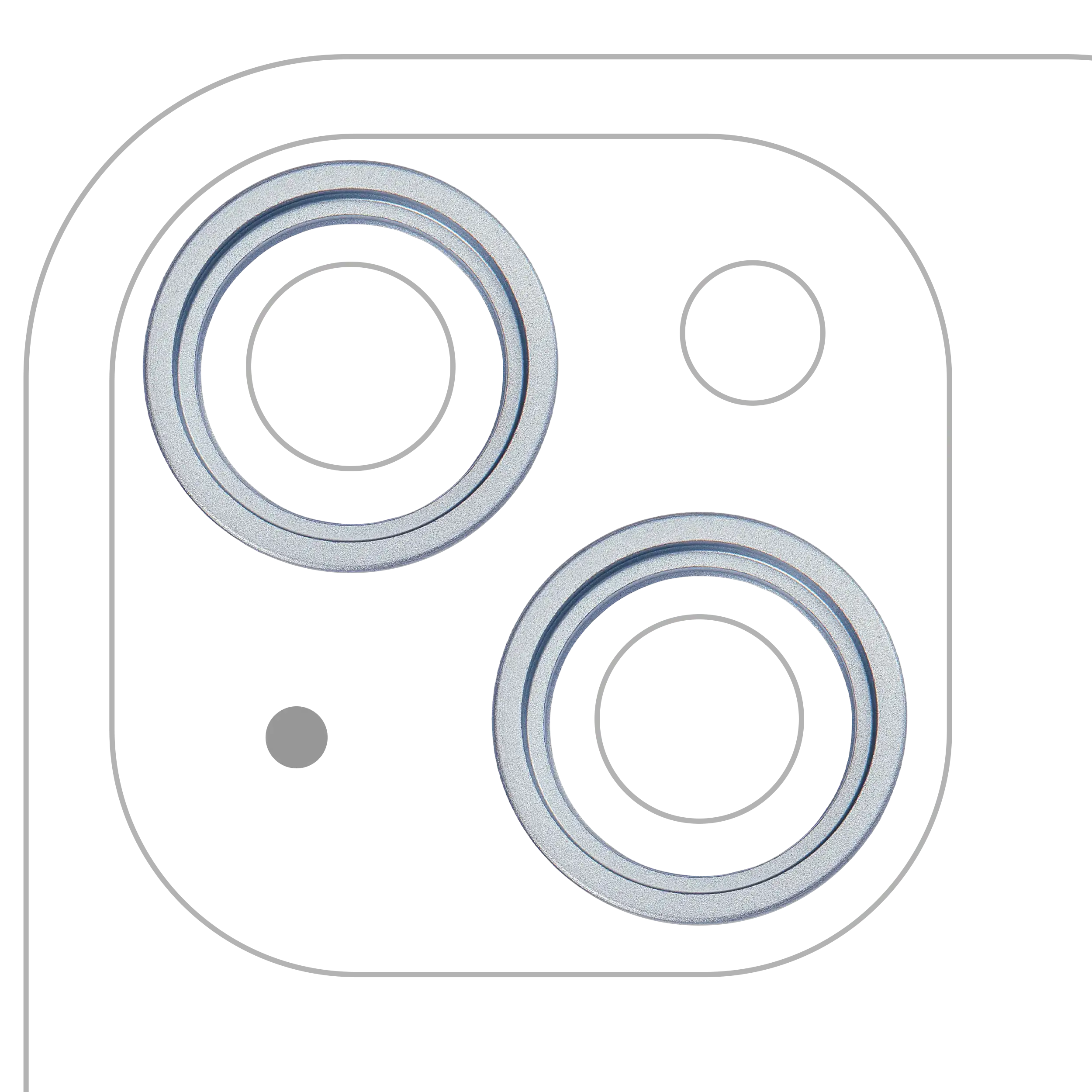 Rear Camera Lens Protector Ring for iPhone 15 / 15 Plus (Blue) (2-Pack)