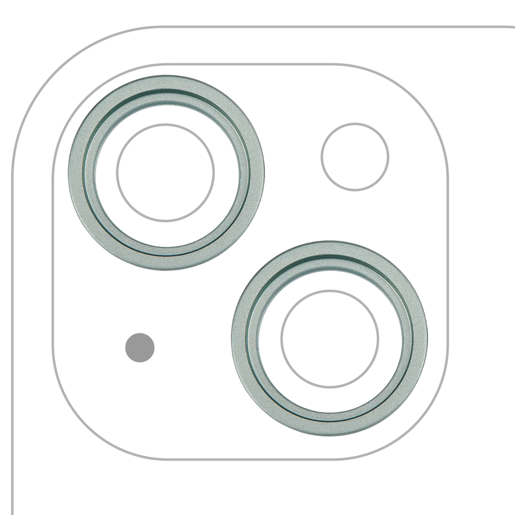 Rear Camera Lens Frame for iPhone 15 / 15 Plus (Green) (2-Pack)