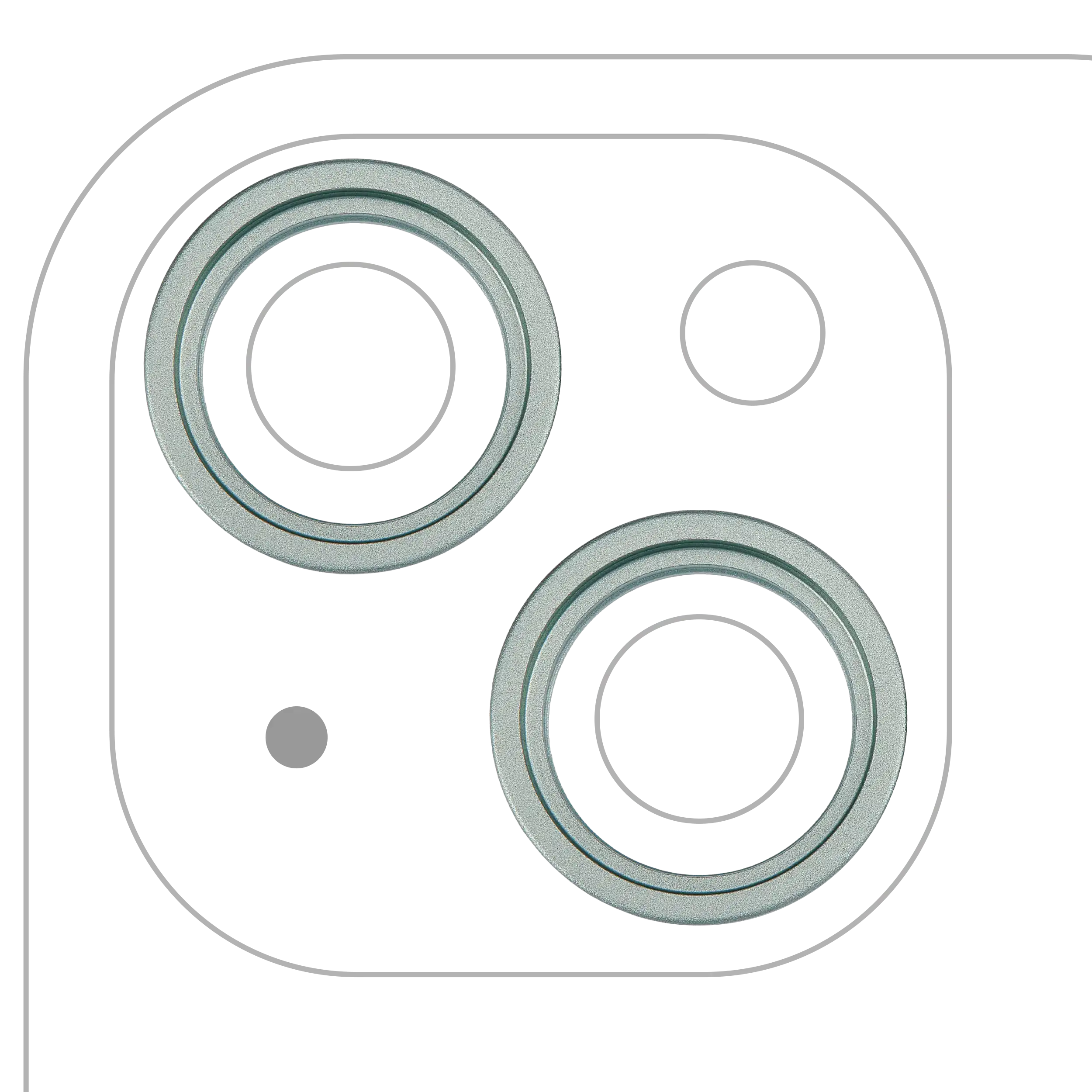 Rear Camera Lens Frame for iPhone 15 / 15 Plus (Green) (2-Pack)