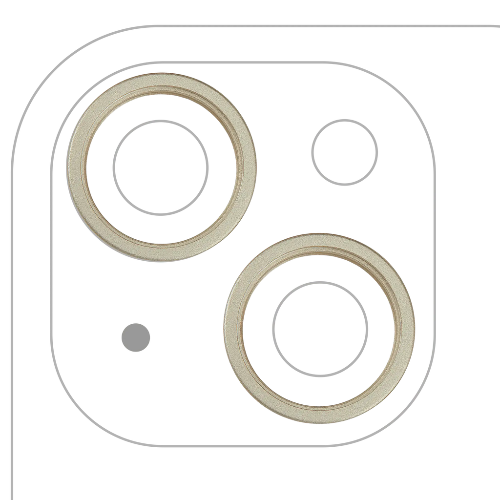Rear Camera Lens Protector Ring for iPhone 15 / 15 Plus (Yellow) (2-pack)