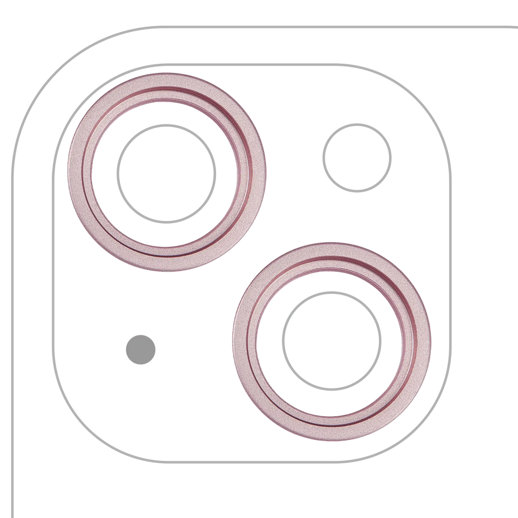 Camera Lens Ring for iPhone 15 / 15 Plus (Pink) (2-pack)