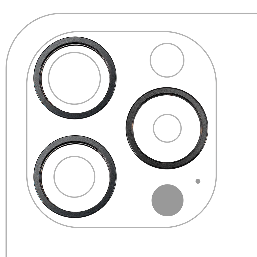 Only Rear Camera Lens Ring for iPhone 15 Pro Max (Black Titanium) (3-Pack)