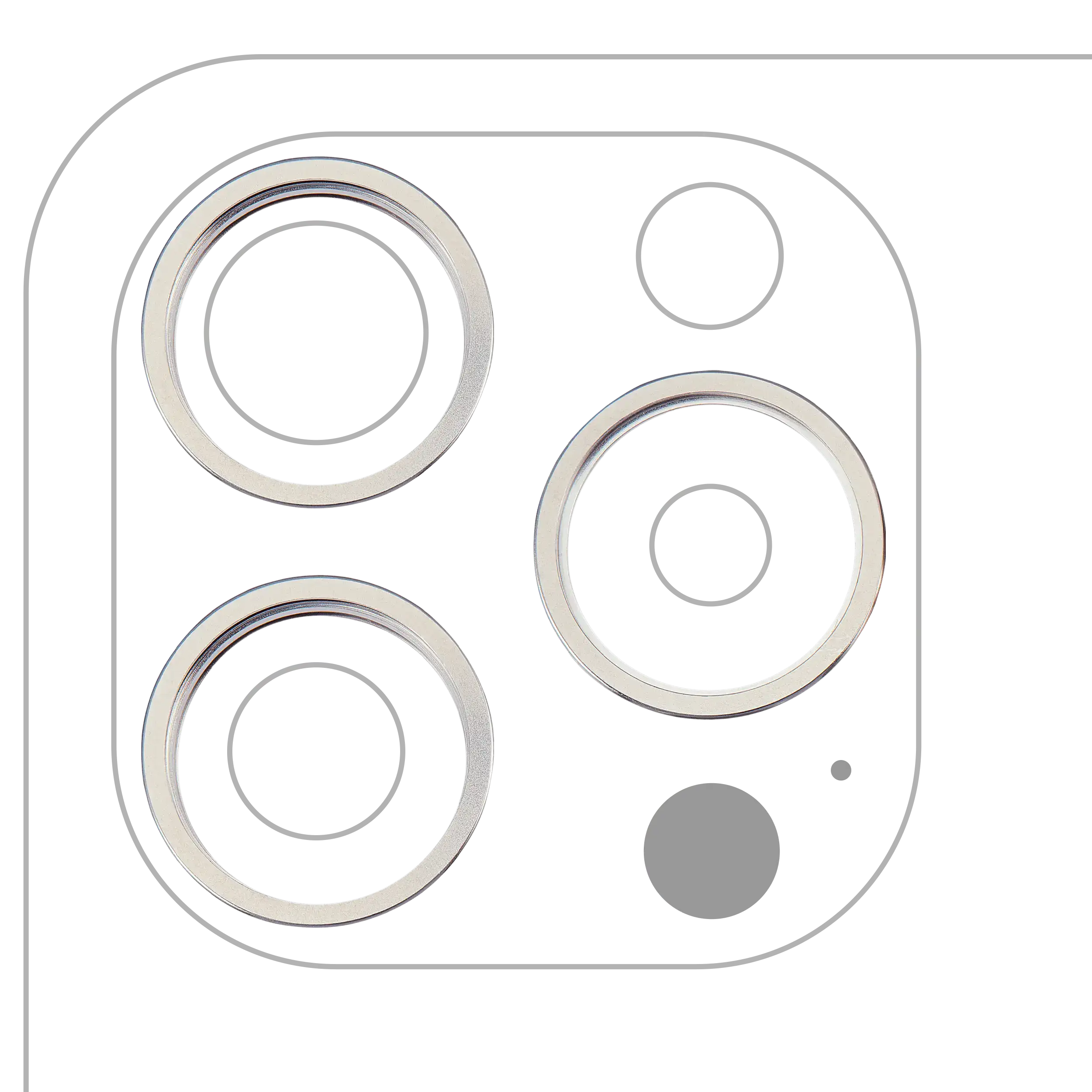 Rear Camera Lens Protector Ring for iPhone 15 Pro Max (White Titanium) (3-Piece Set)