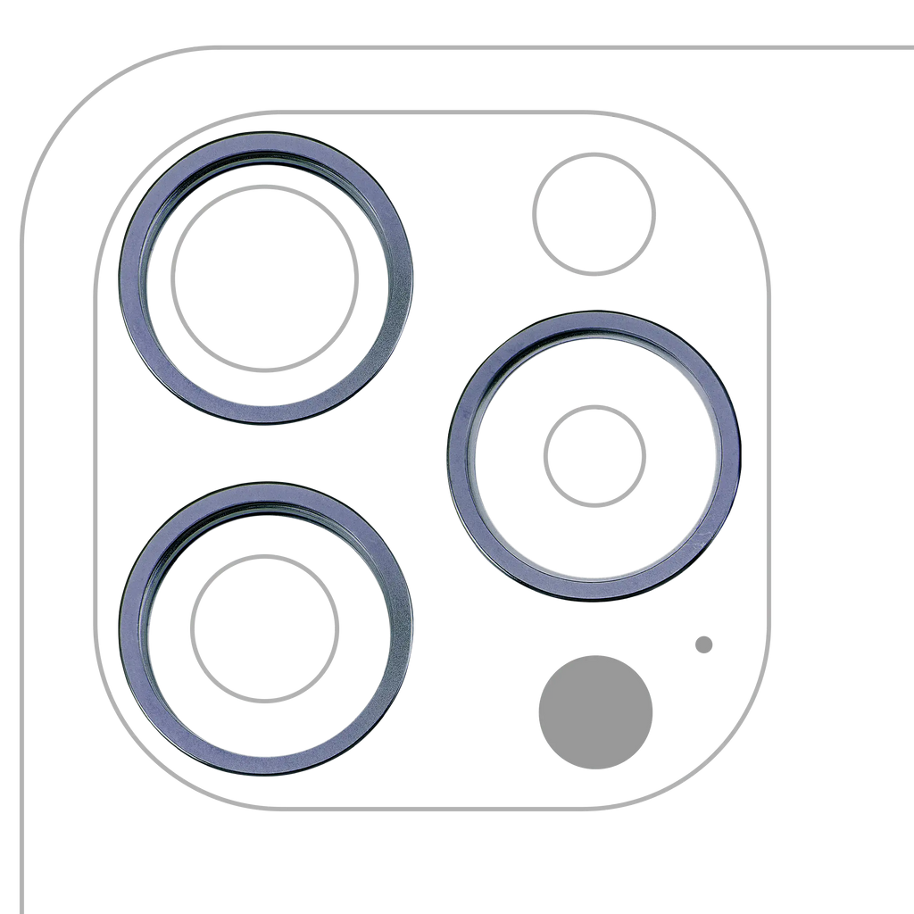 Rear Camera Frame Ring for iPhone 15 Pro Max (Blue Titanium) (3-Piece Set)