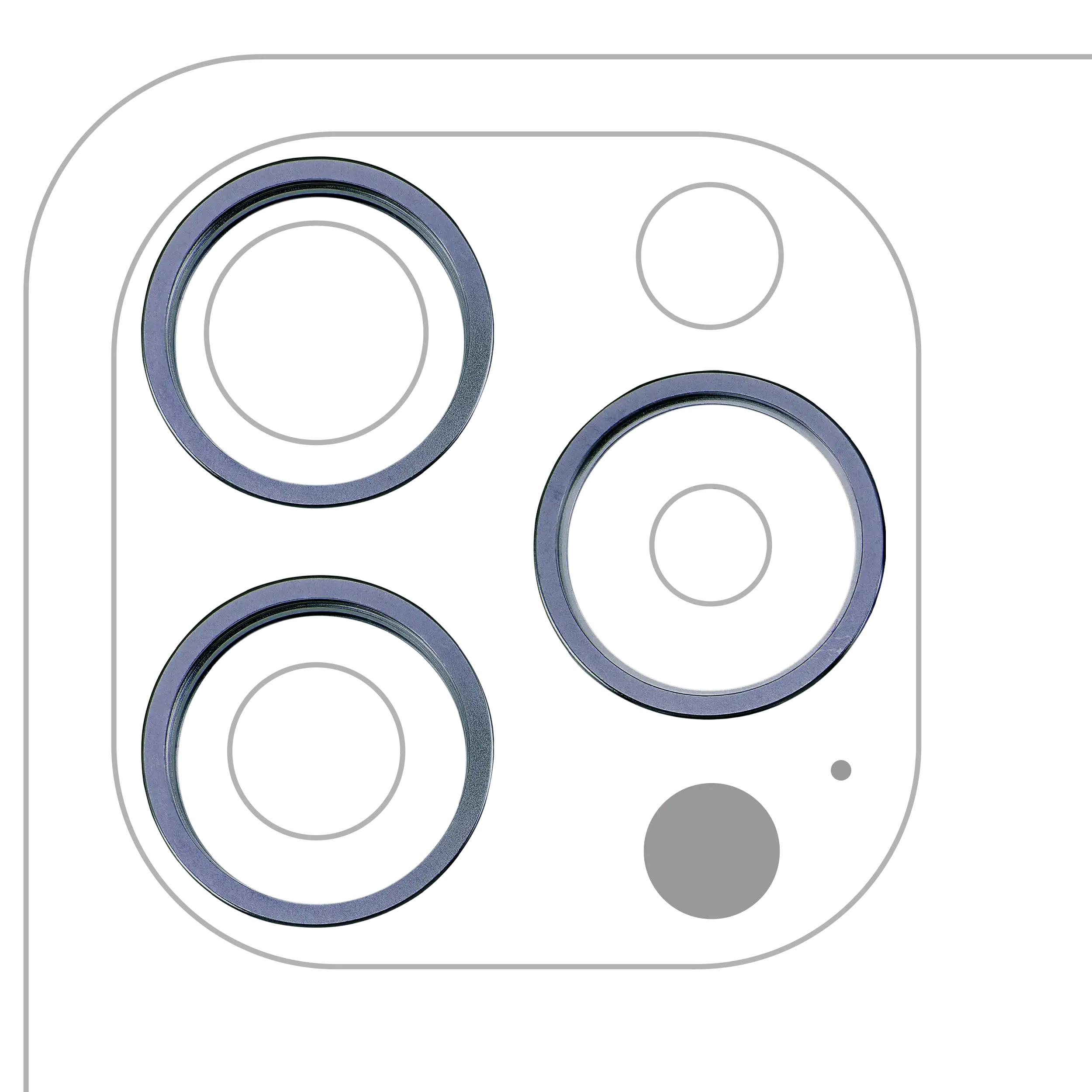 Rear Camera Frame Ring for iPhone 15 Pro Max (Blue Titanium) (3-Piece Set)