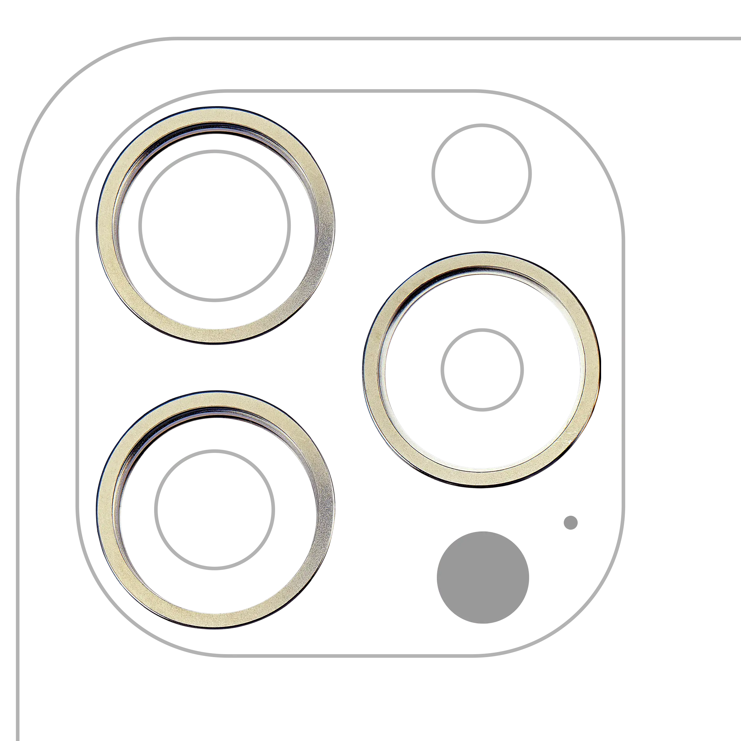 Rear Camera Lens Ring for iPhone 15 Pro Max (Natural Titanium) (3-piece set)