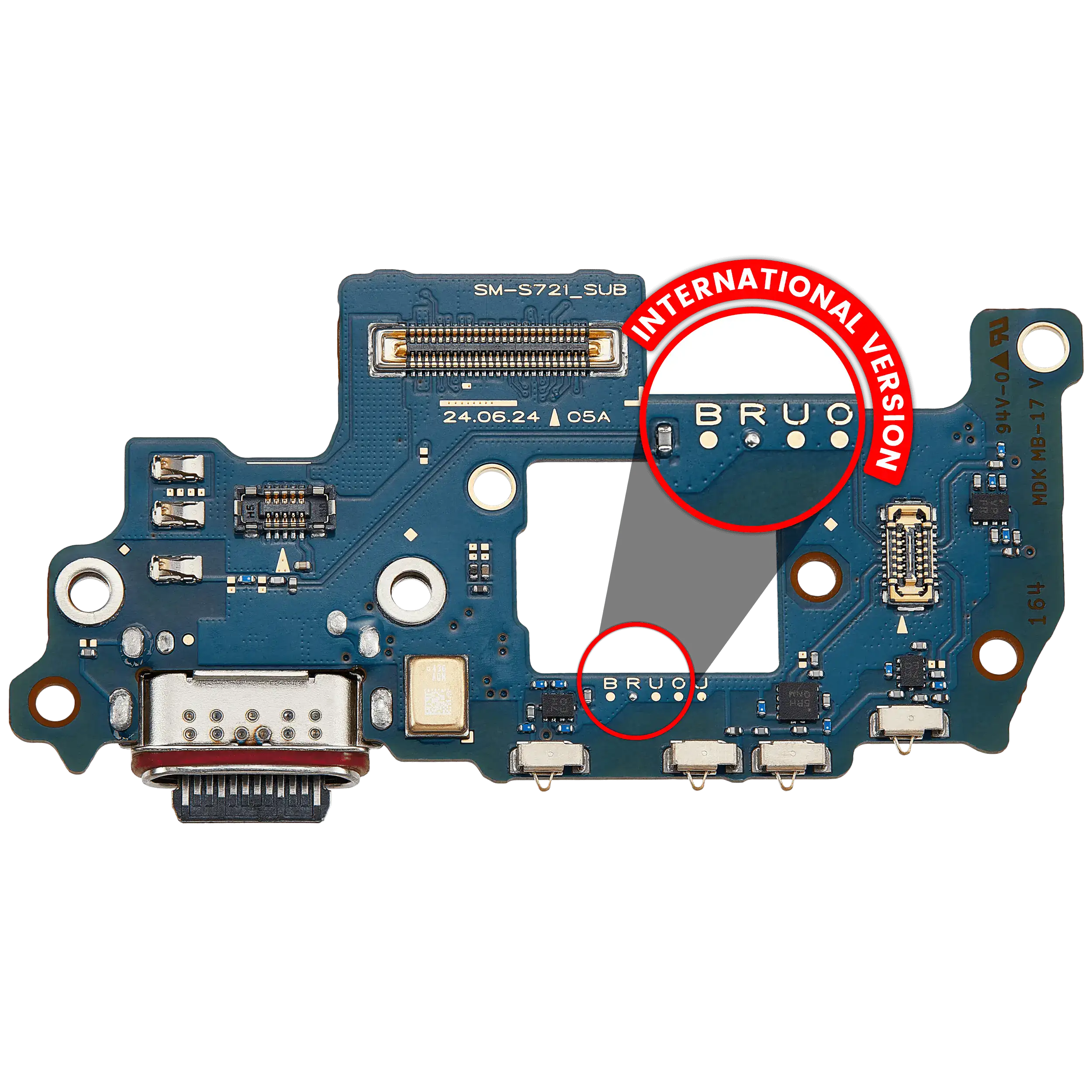 Charging Port Board for Samsung Galaxy S24 FE 5G (S721R) (International Version) (Premium)
