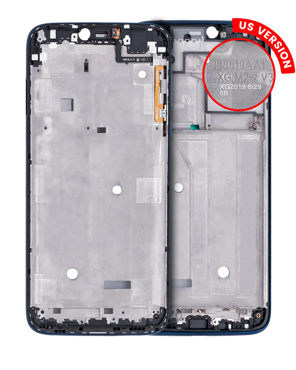 Midframe/Frame + LCD Frame for Motorola Moto G7 Power (XT1955 / 2019) (US Version) (Marine Blue) (2-Piece Set)