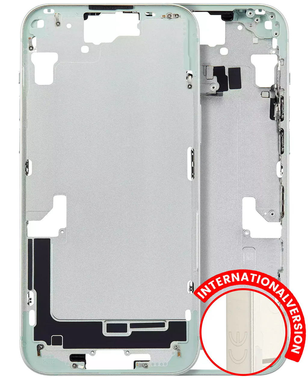 iPhone 15 Plus Midframe/Rahmen mit Kleinteilen Grün Aftermarket Plus