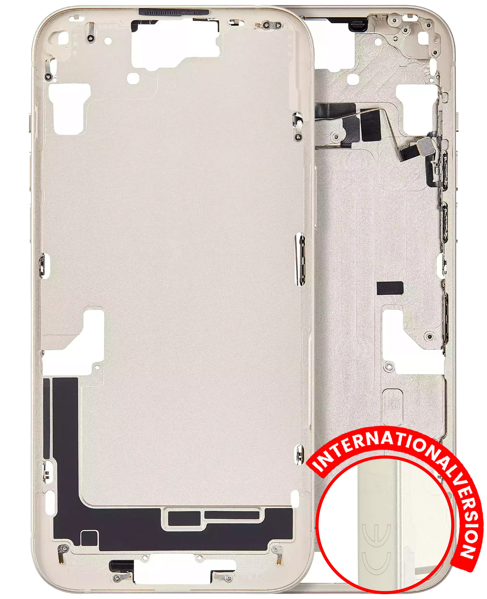 Midframe/Rahmen mit Kleinteilen für iPhone 15 Plus Gelb Aftermarket Plus
