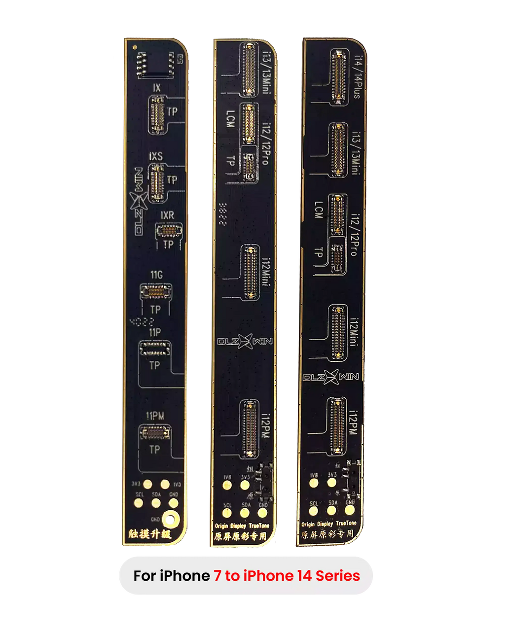DLZ R200 True Tone Restore Programmer Boards Set for iPhone 7 to iPhone 14 Plus (3-Pack)