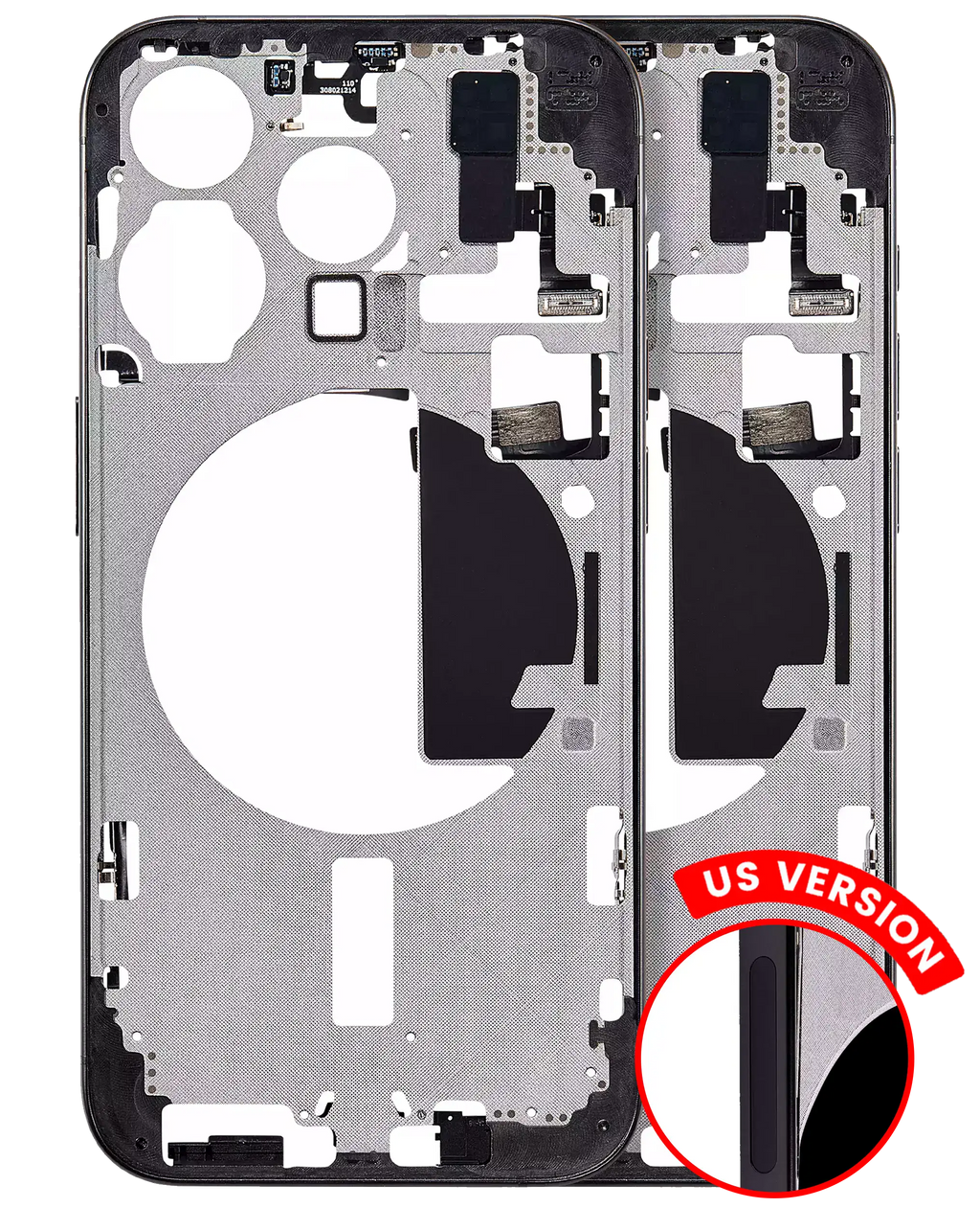 Midframe/Rahmen mit Kleinteilen iPhone 15 Pro Schwarz Titanium Aftermarket Plus
