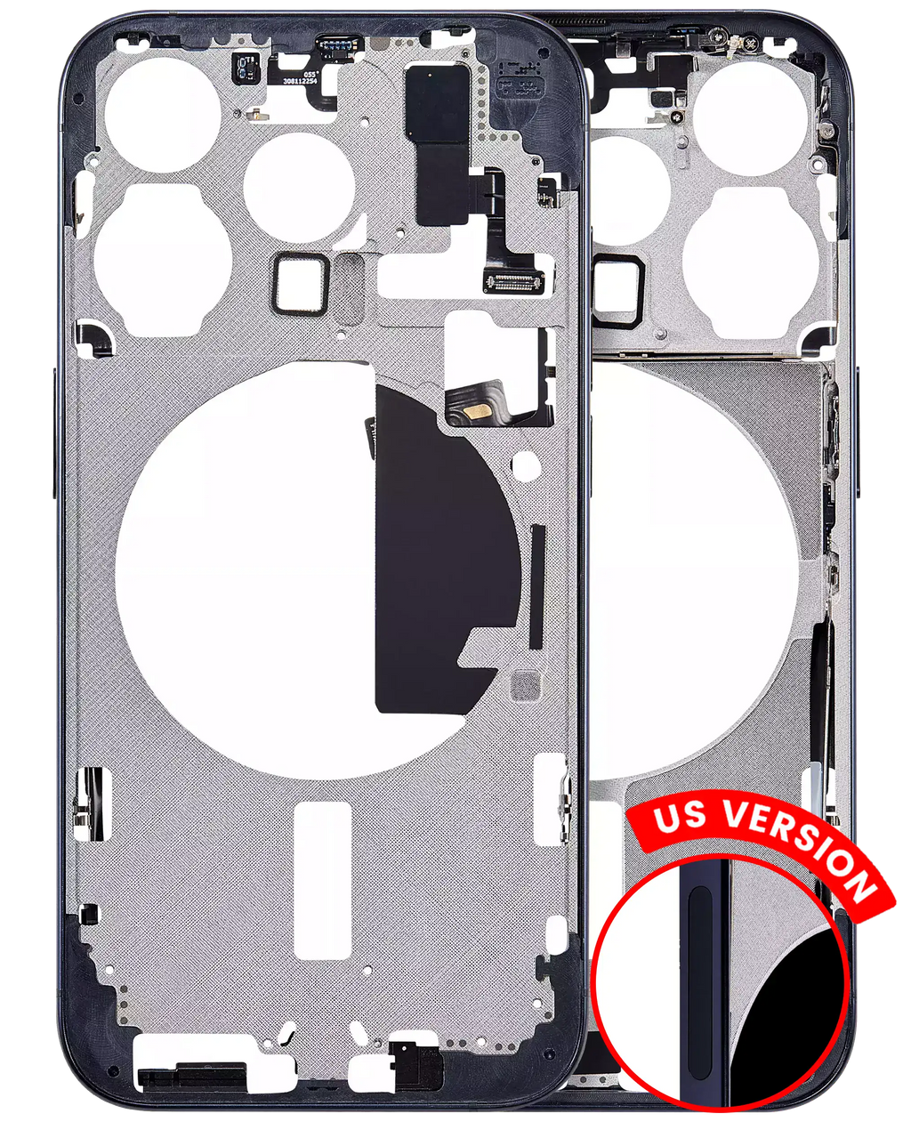 Aftermarket Plus Midframe/Rahmen Blau Titanium für iPhone 15 Pro
