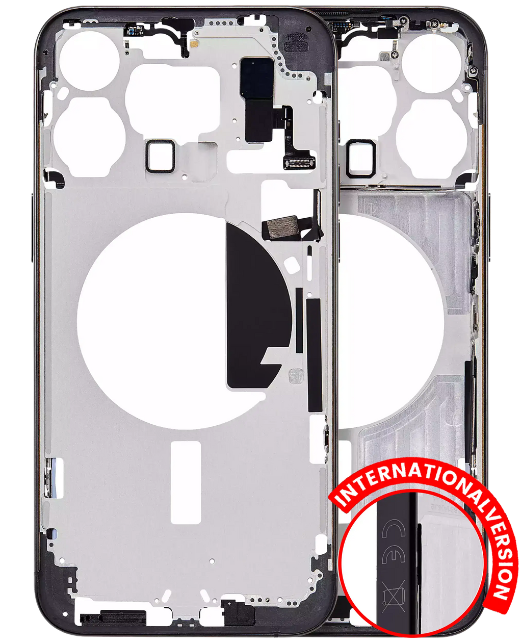 Rahmen mit Kleinteilen iPhone 15 Pro Max Schwarz Titanium Aftermarket Plus