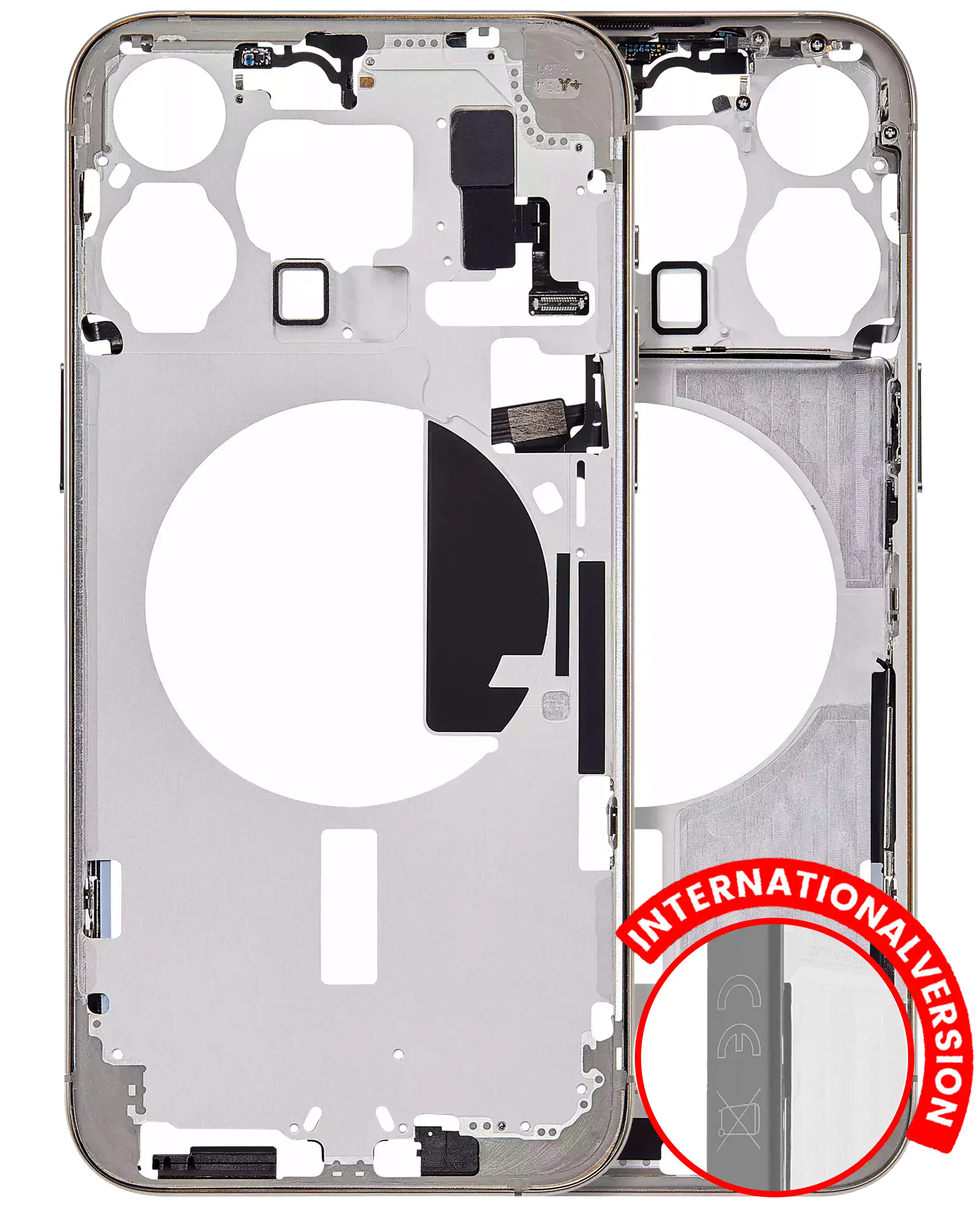 Midframe/Rahmen m. Kleinteilen iPhone 15 Pro Max Natural Titanium Aftermarket Pl