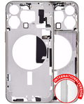 iPhone 15 Pro Max Midframe/Rahmen(Weiß Titanium) Aftermarket Plus m. Kleinteilen