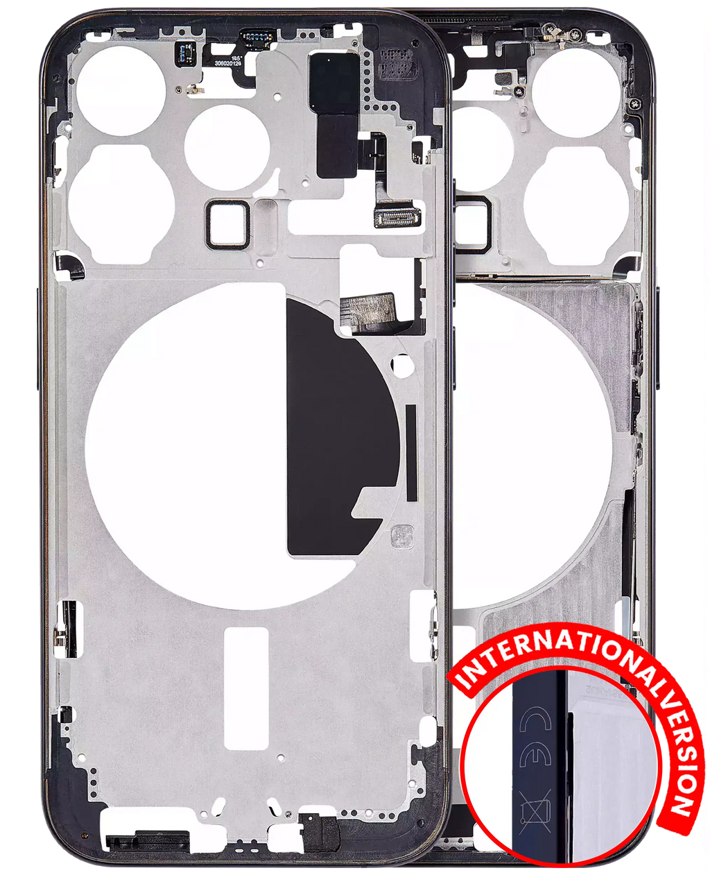 Backcover/Rahmen m. Kleinteilen für iPhone 15 Pro Blau Titanium Aftermarket Plus