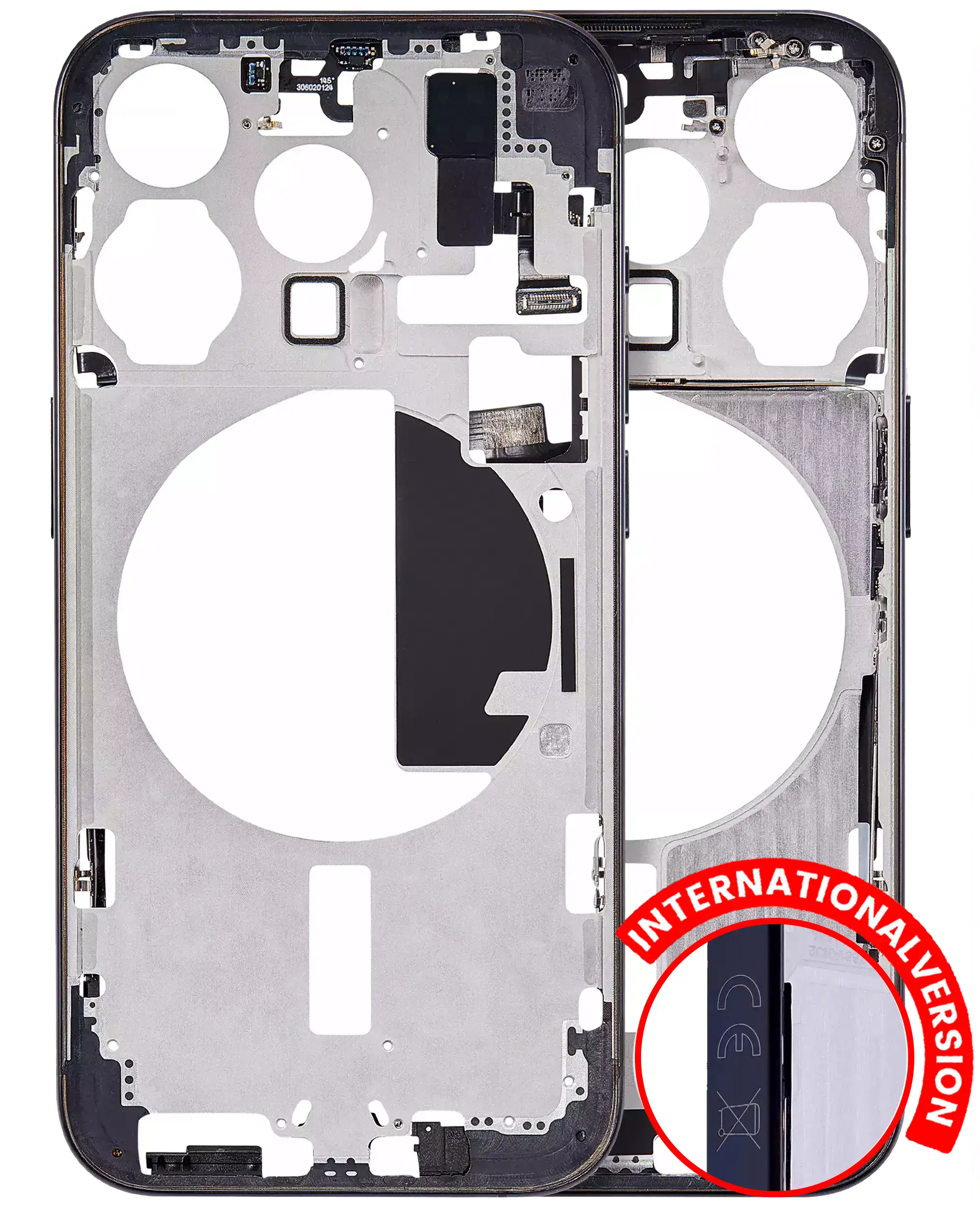 Backcover/Rahmen m. Kleinteilen für iPhone 15 Pro Blau Titanium Aftermarket Plus