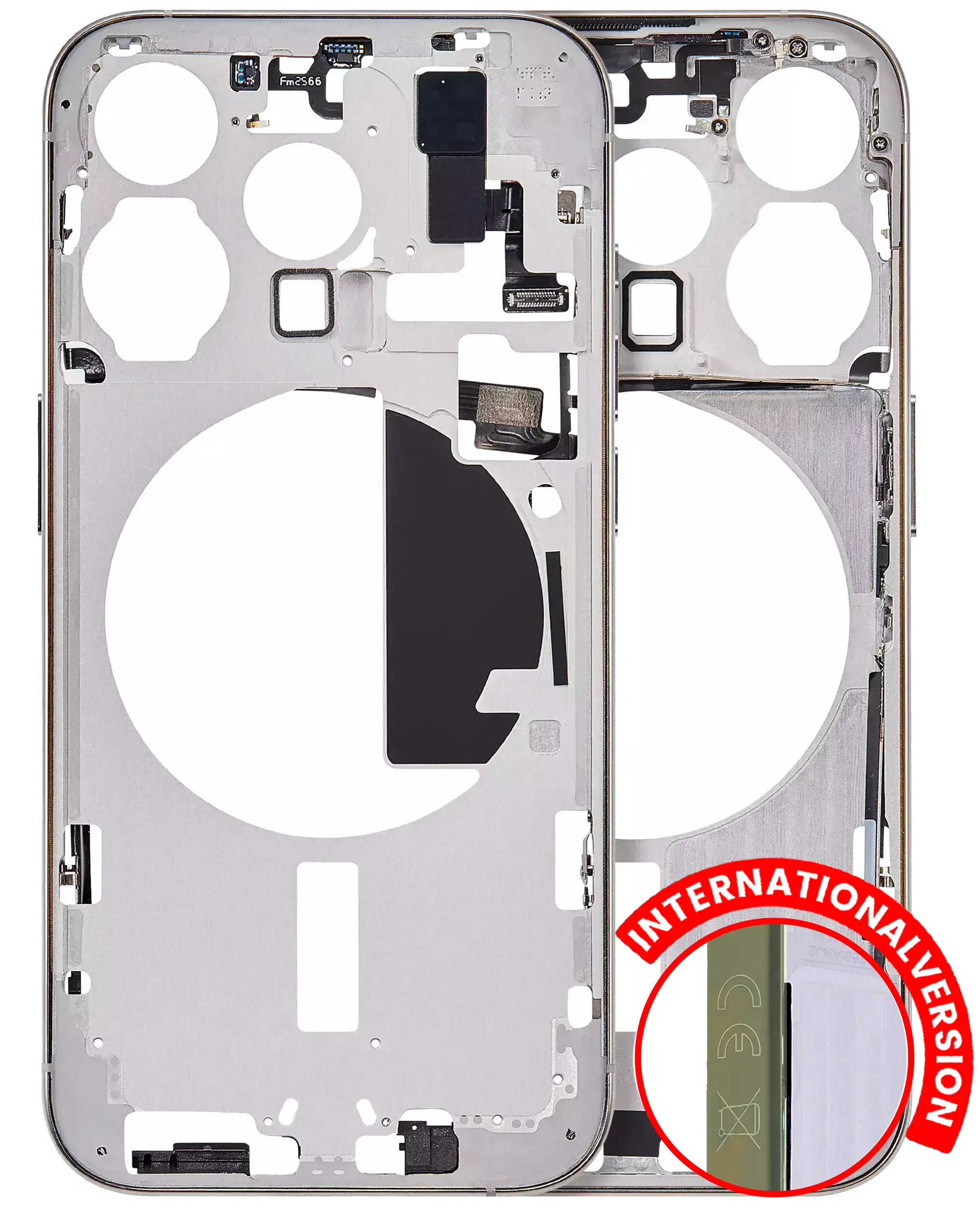 Midframe/Rahmen mit Kleinteilen iPhone 15 Pro Natural Titanium (Aftermarket Plus