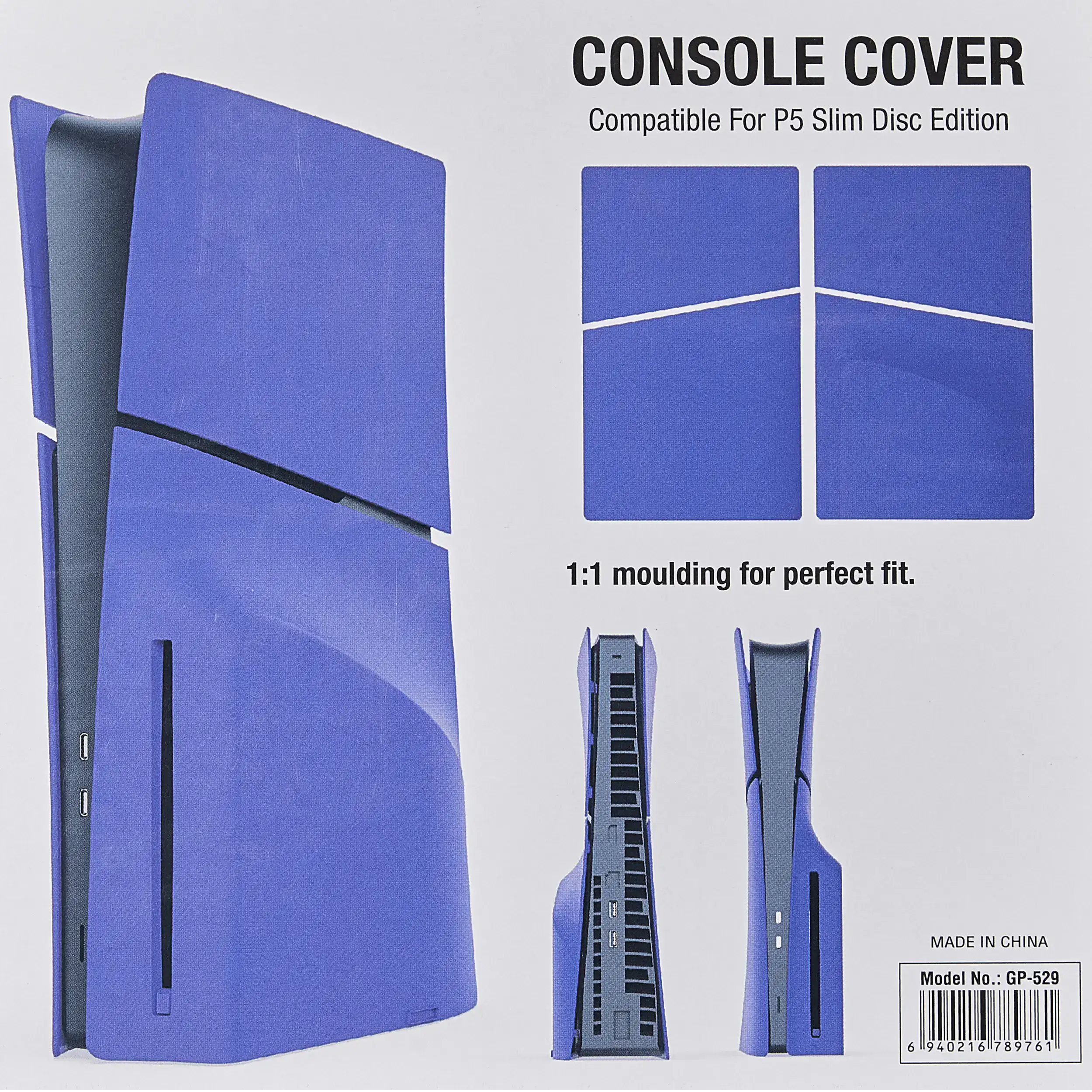 Console Cover (Top and Bottom) for Sony PlayStation 5 Slim Disc Edition – Deep Purple Blue