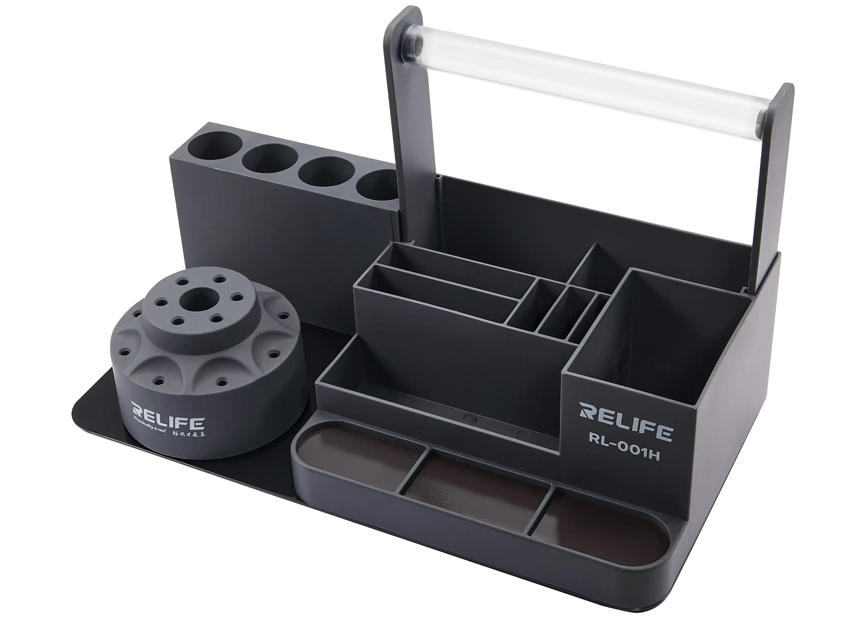 RL-001H Drehbare multifunktionale Reparatur-Aufbewahrung Grau (Relife)