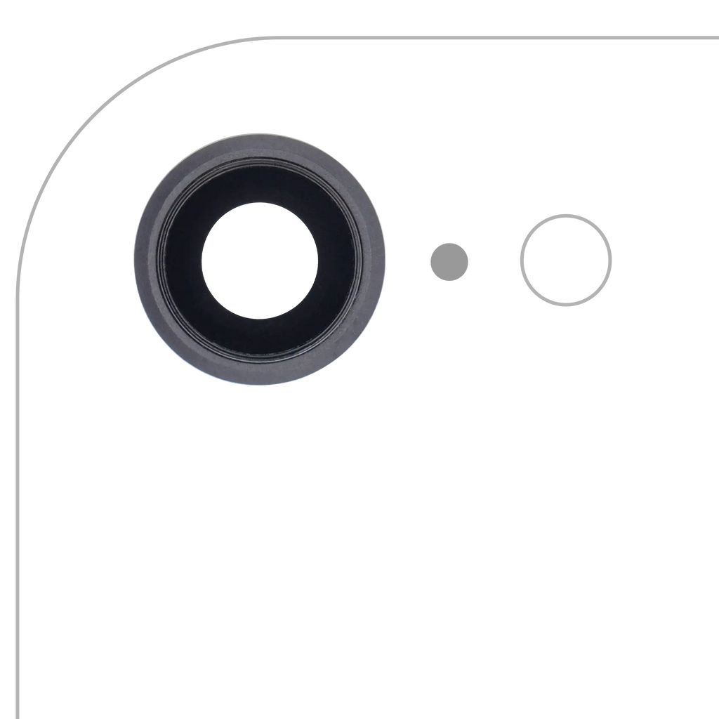 Kameralinse hinten mit Rahmen für iPhone 8/SE 2020/22 (Space Grau) 10er-Pack