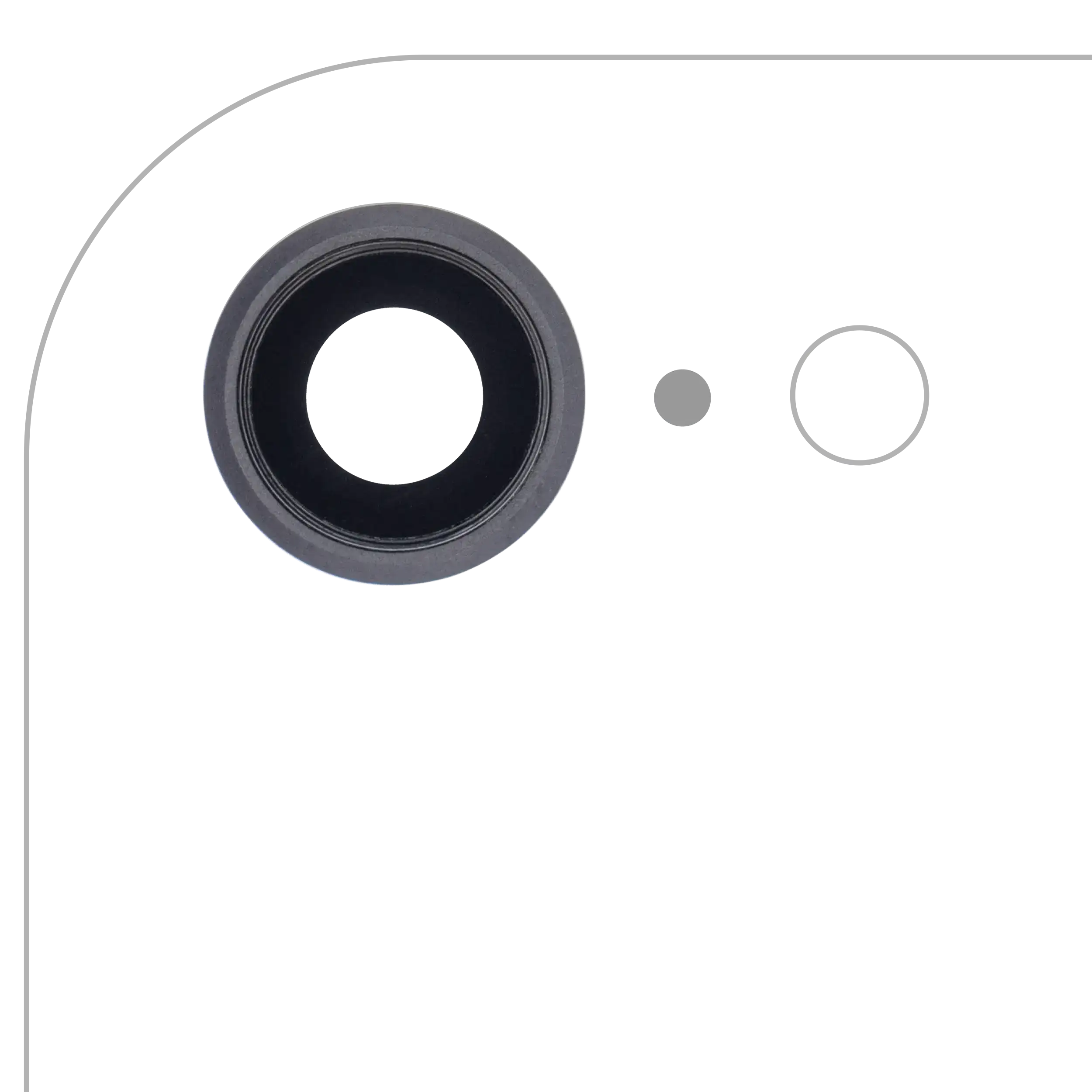 Kameralinse hinten mit Rahmen für iPhone 8/SE 2020/22 (Space Grau) 10er-Pack