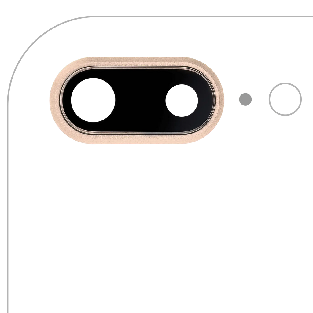 Rear Camera Lens with Holder and Frame for iPhone 8 Plus (Aftermarket Plus) (Gold) (10-Pack)