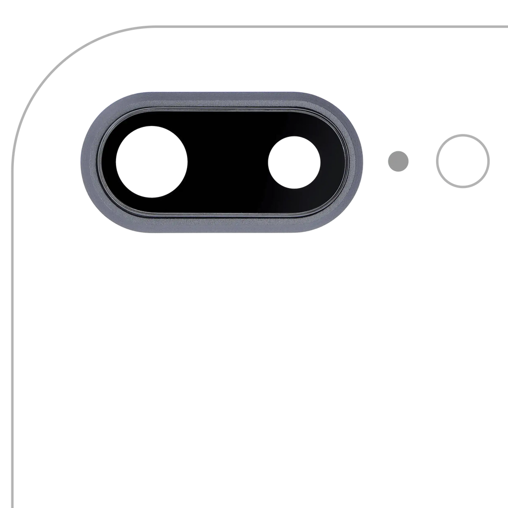 Rear Camera Lens with Holder and Frame for iPhone 8 Plus (Aftermarket Plus) (Space Gray) (10-Pack)