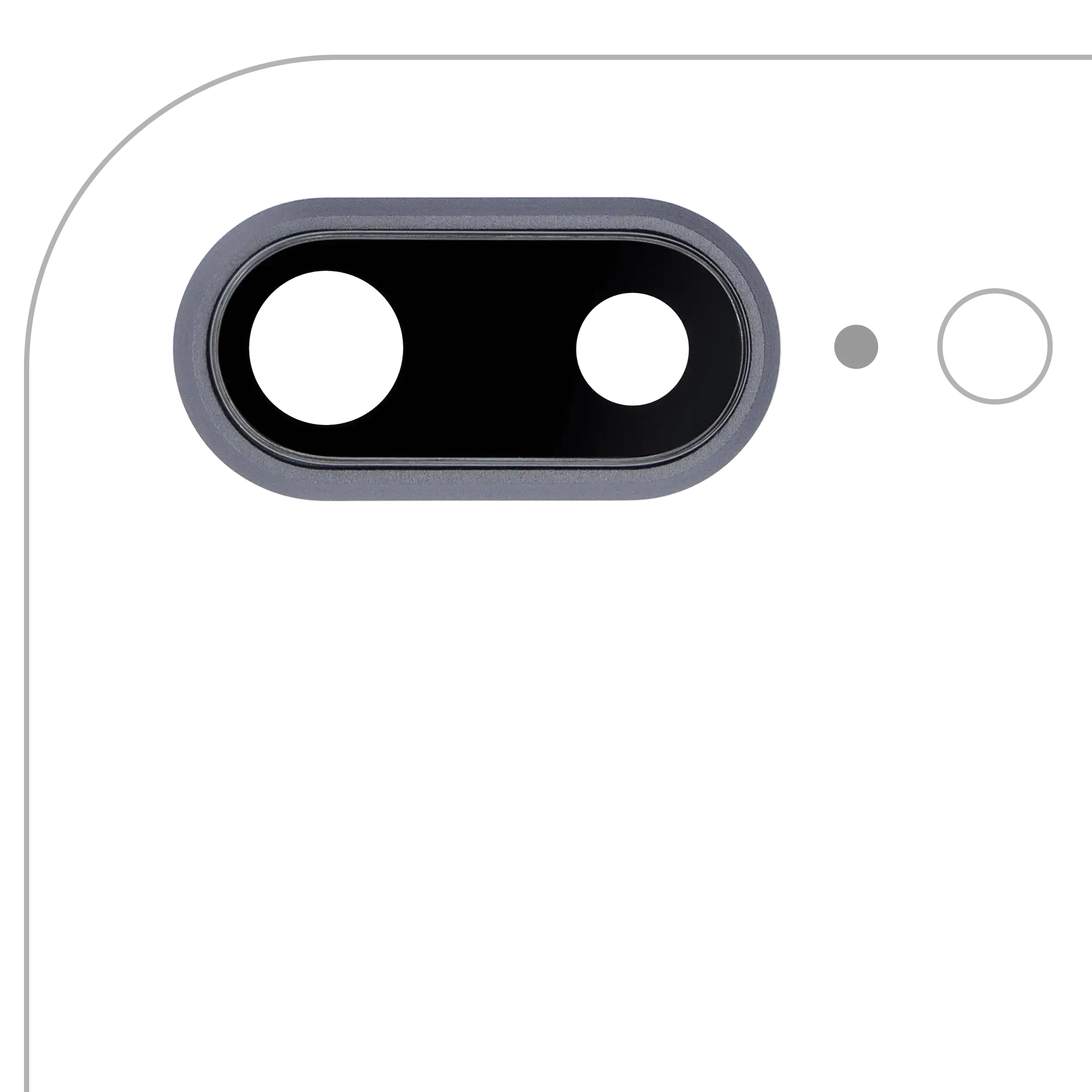Rear Camera Lens with Holder and Frame for iPhone 8 Plus (Aftermarket Plus) (Space Gray) (10-Pack)
