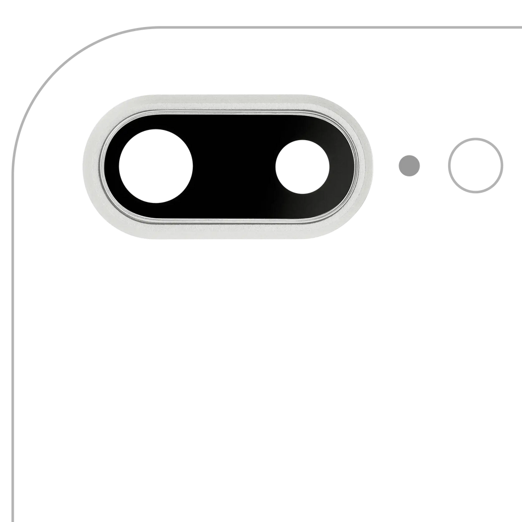 Rear Camera Lens with Holder & Frame for iPhone 8 Plus (Aftermarket Plus) (Silver) (10-Pack)