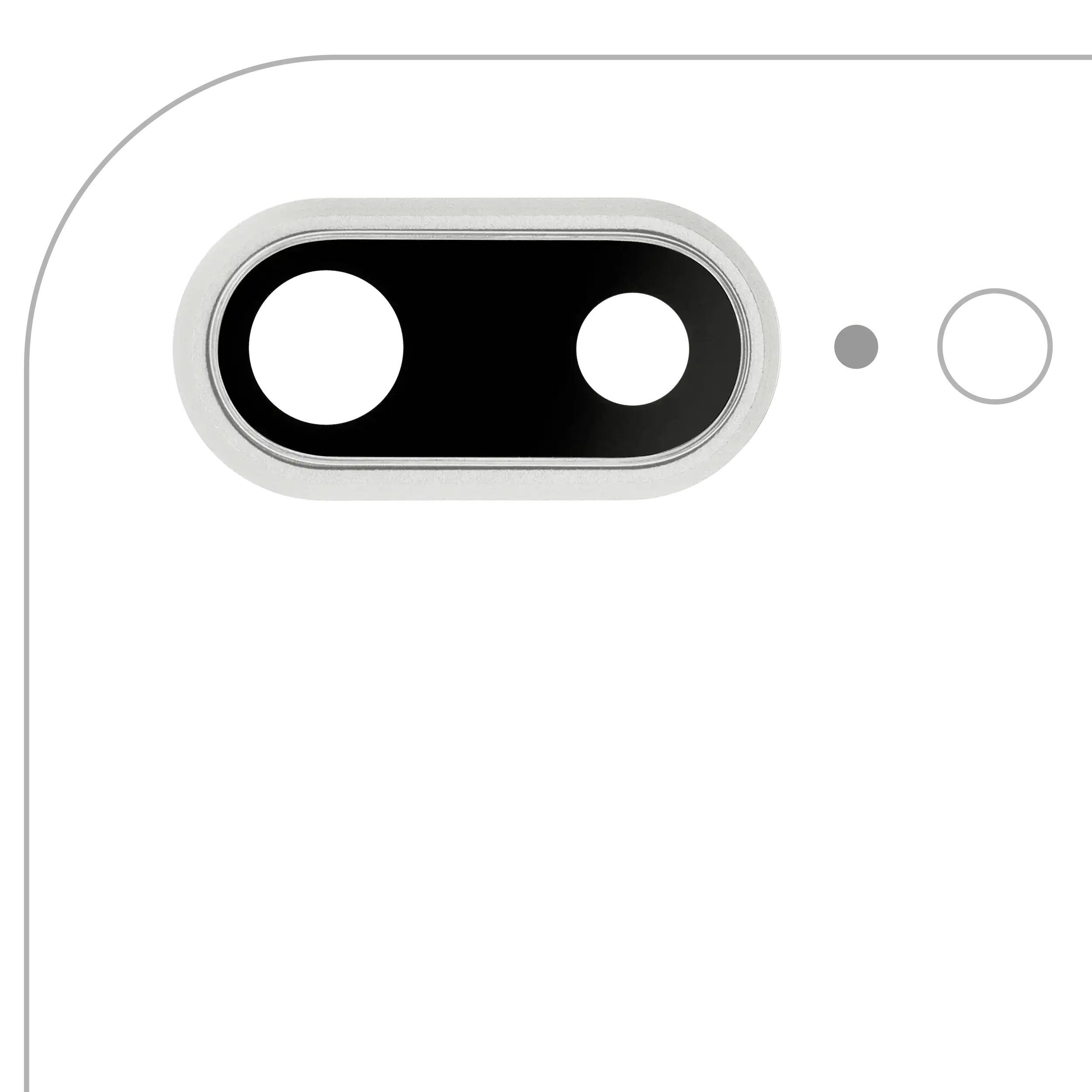 Rear Camera Lens with Holder & Frame for iPhone 8 Plus (Aftermarket Plus) (Silver) (10-Pack)