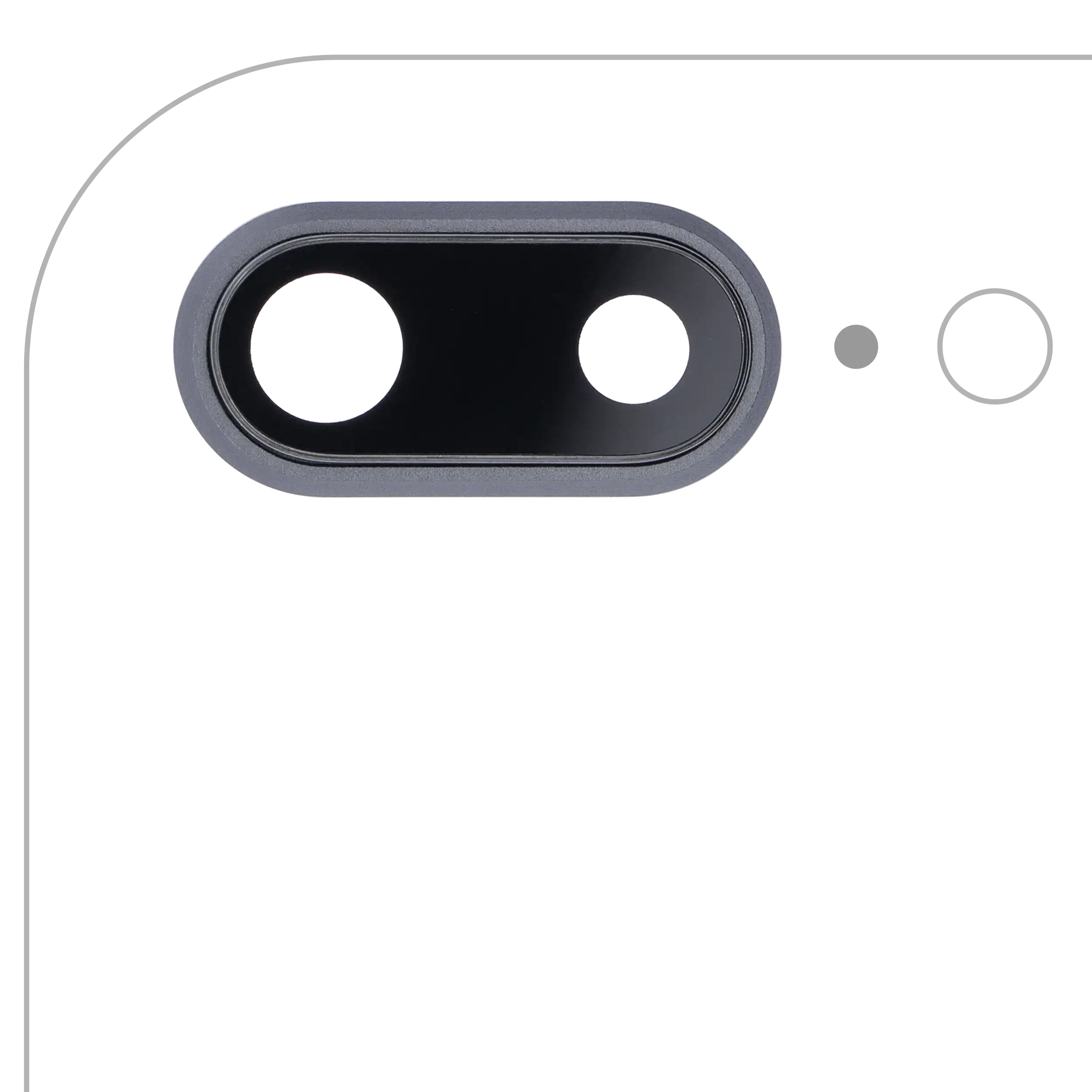 Kameralinse hinten m. Halterung+Rahmen iPhone 8 Plus Space Grau 10x Saphirglas