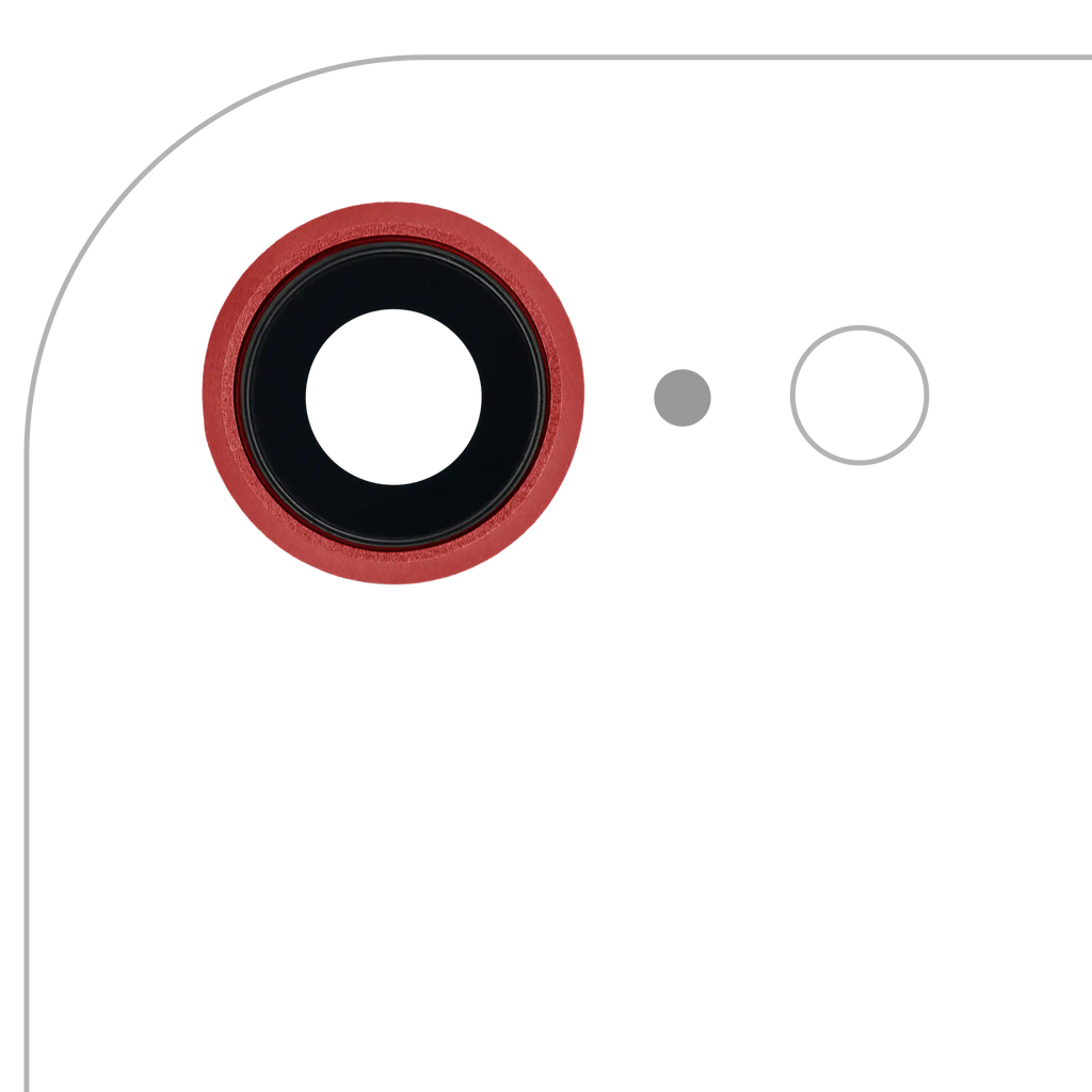 Kameralinse hinten mit Rahmen für iPhone 8/SE 2020/2022 Rot 10er-Pack Saphir