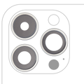 Rear Camera Lens Set with Holder and Frame for iPhone 14 Pro / 14 Pro Max (Silver, 3-Piece Set, Aftermarket Plus)