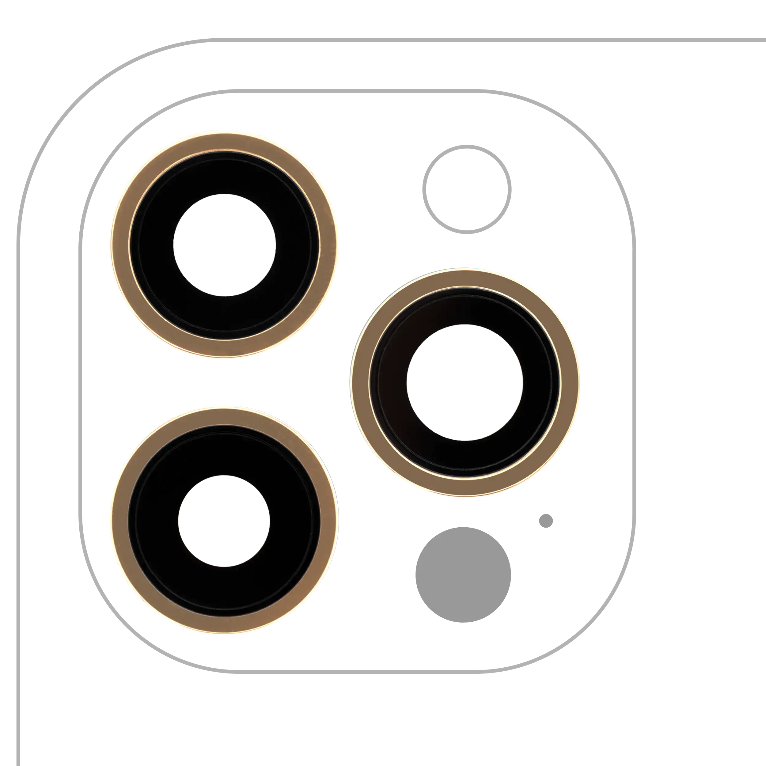 Kameralinse hinten mit Rahmen für iPhone 12 Pro Max, Gold (Aftermarket Plus)