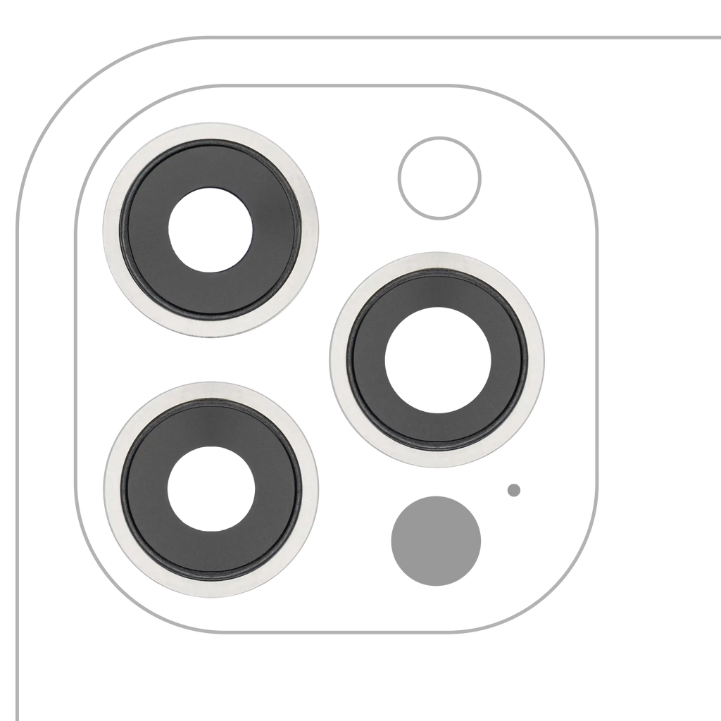Kameralinse hinten Set mit Rahmen für iPhone 12 Pro Max, Saphir, Premium, Silber